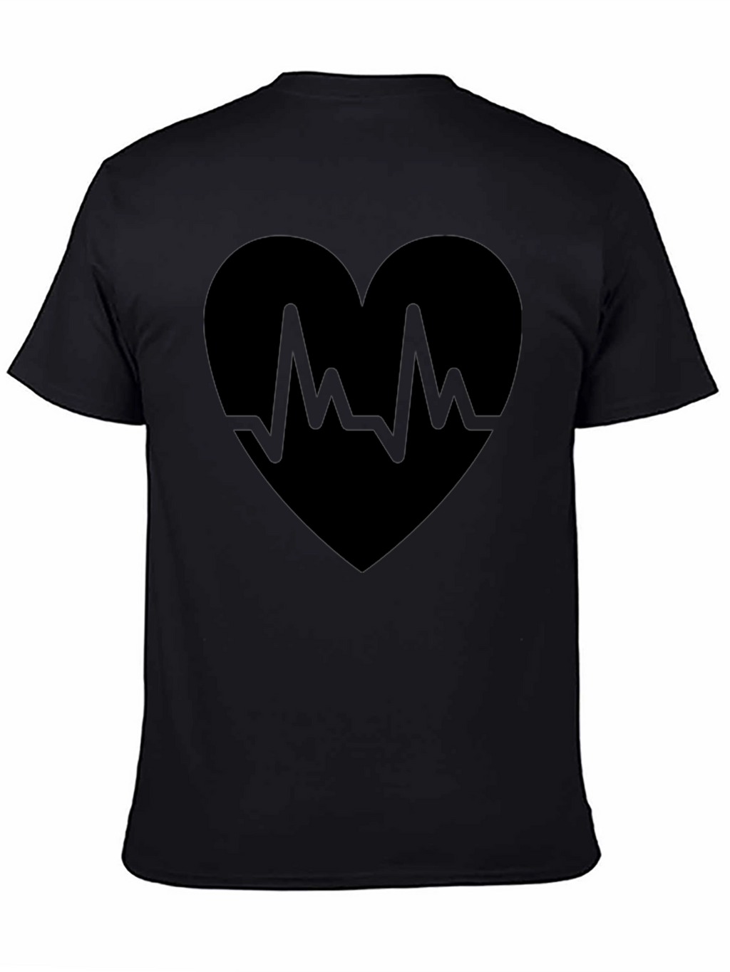 Heartbeat Heart Graphic Black T-Shirt