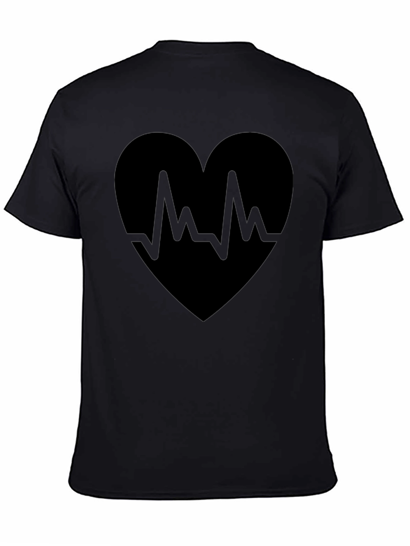 Heartbeat Heart Graphic Black T-Shirt