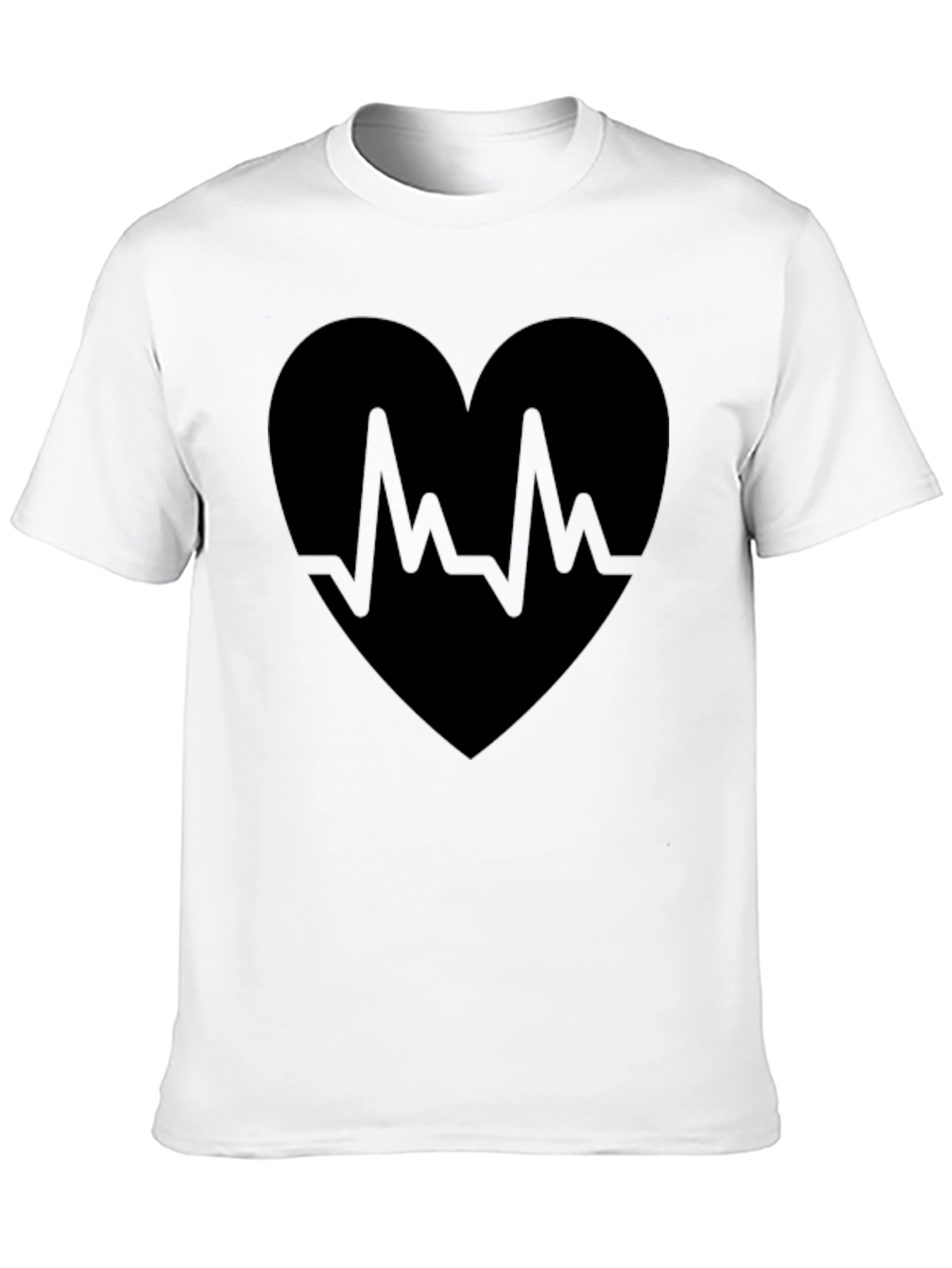 Heartbeat Heart Graphic Black T-Shirt