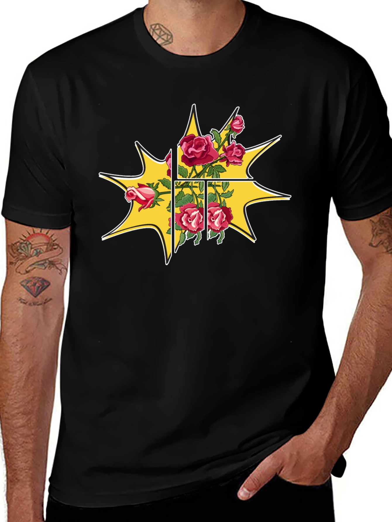 Floral Burst Graphic Tee - Trendy Menswear