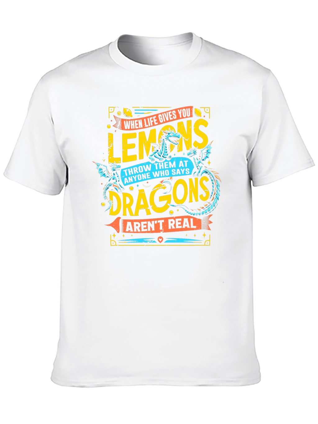 Funny Lemons & Dragons Graphic T-Shirt