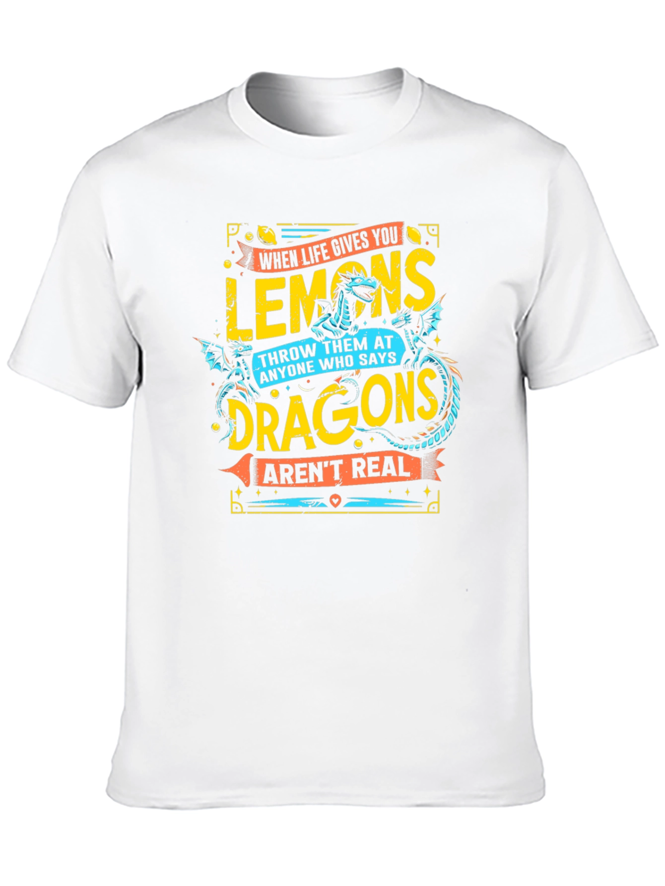Funny Lemons & Dragons Graphic T-Shirt