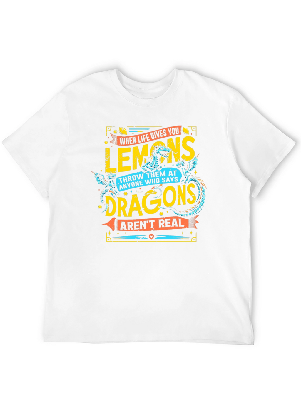 Funny Lemons & Dragons Graphic T-Shirt