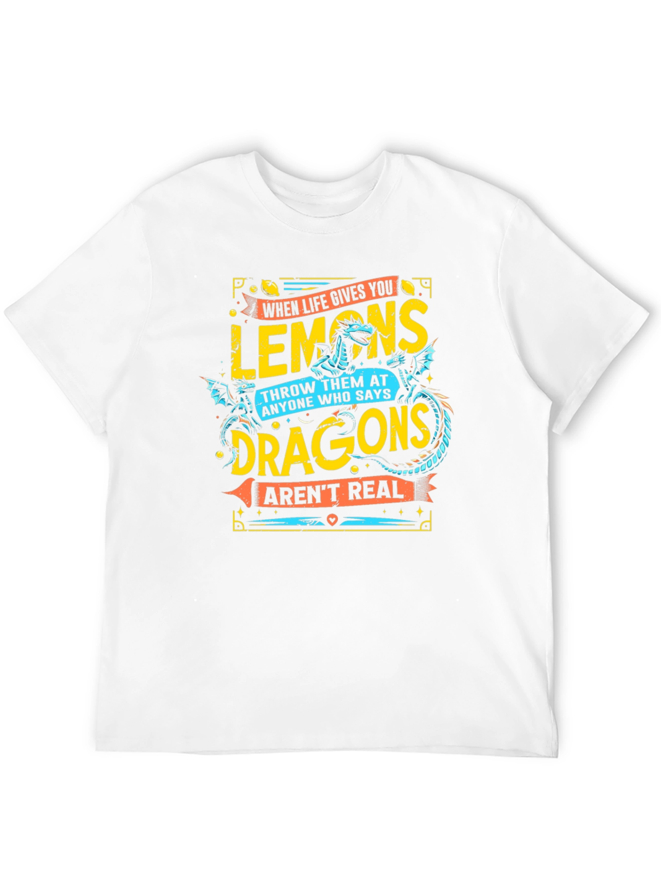 Funny Lemons & Dragons Graphic T-Shirt
