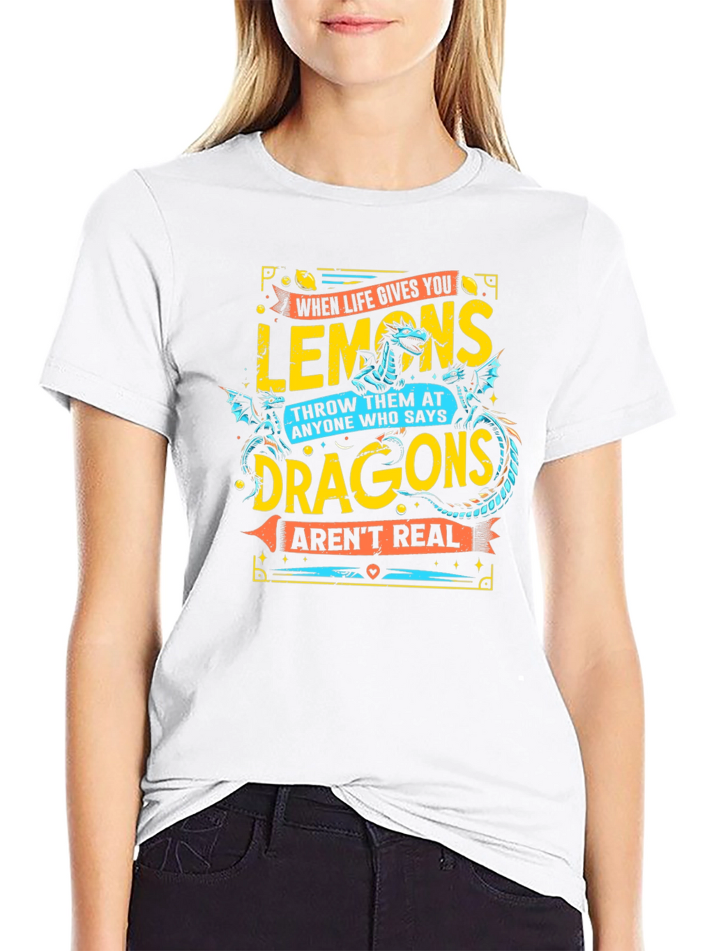 Funny Lemons & Dragons Graphic T-Shirt