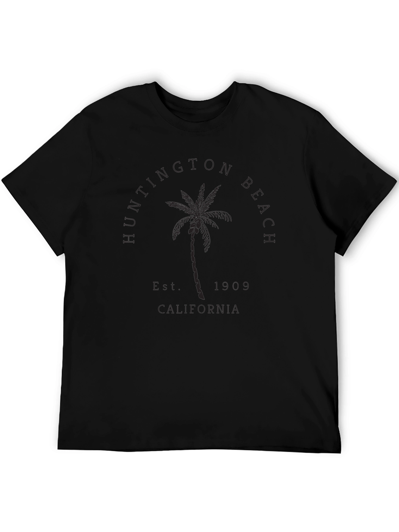 Huntington Beach Black Graphic Tee - Coastal Style