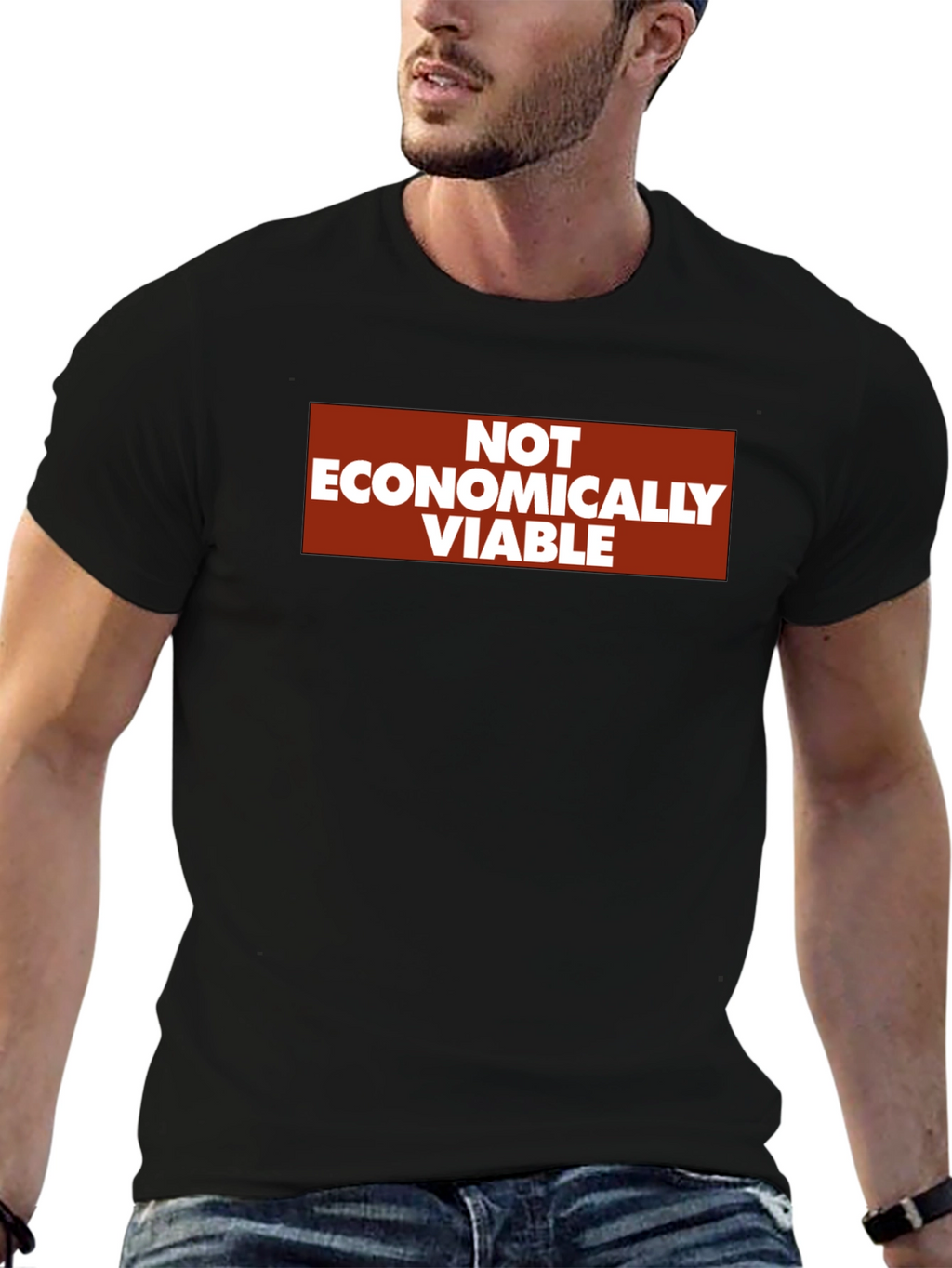 Not Economically Viable Graphic T-Shirt - Black
