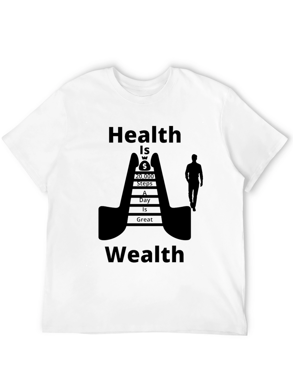 Health is Wealth Black Graphic T-Shirt