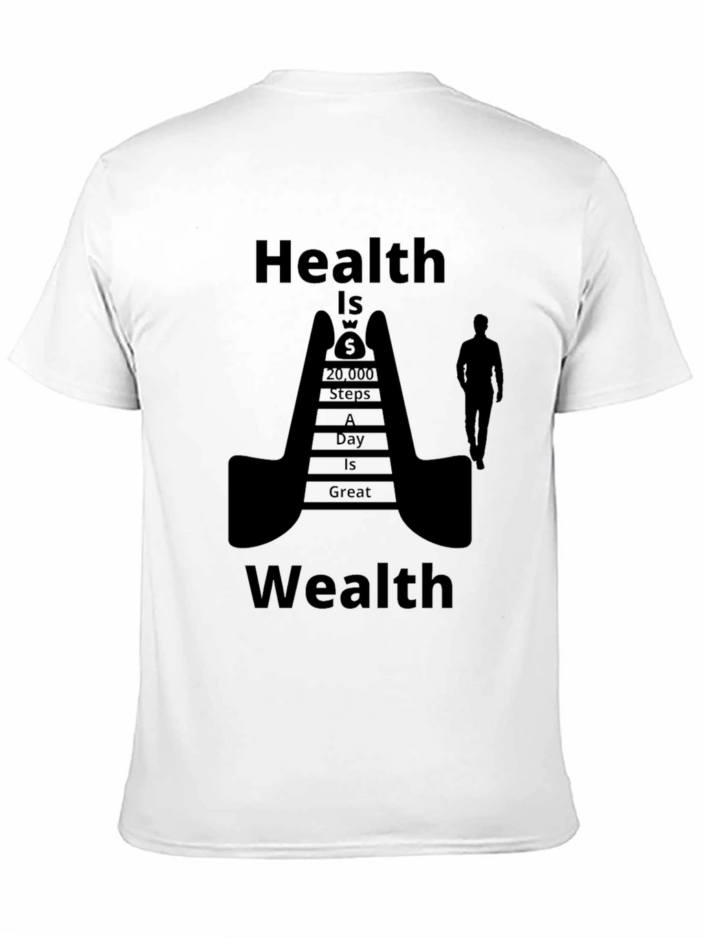 Health is Wealth Black Graphic T-Shirt