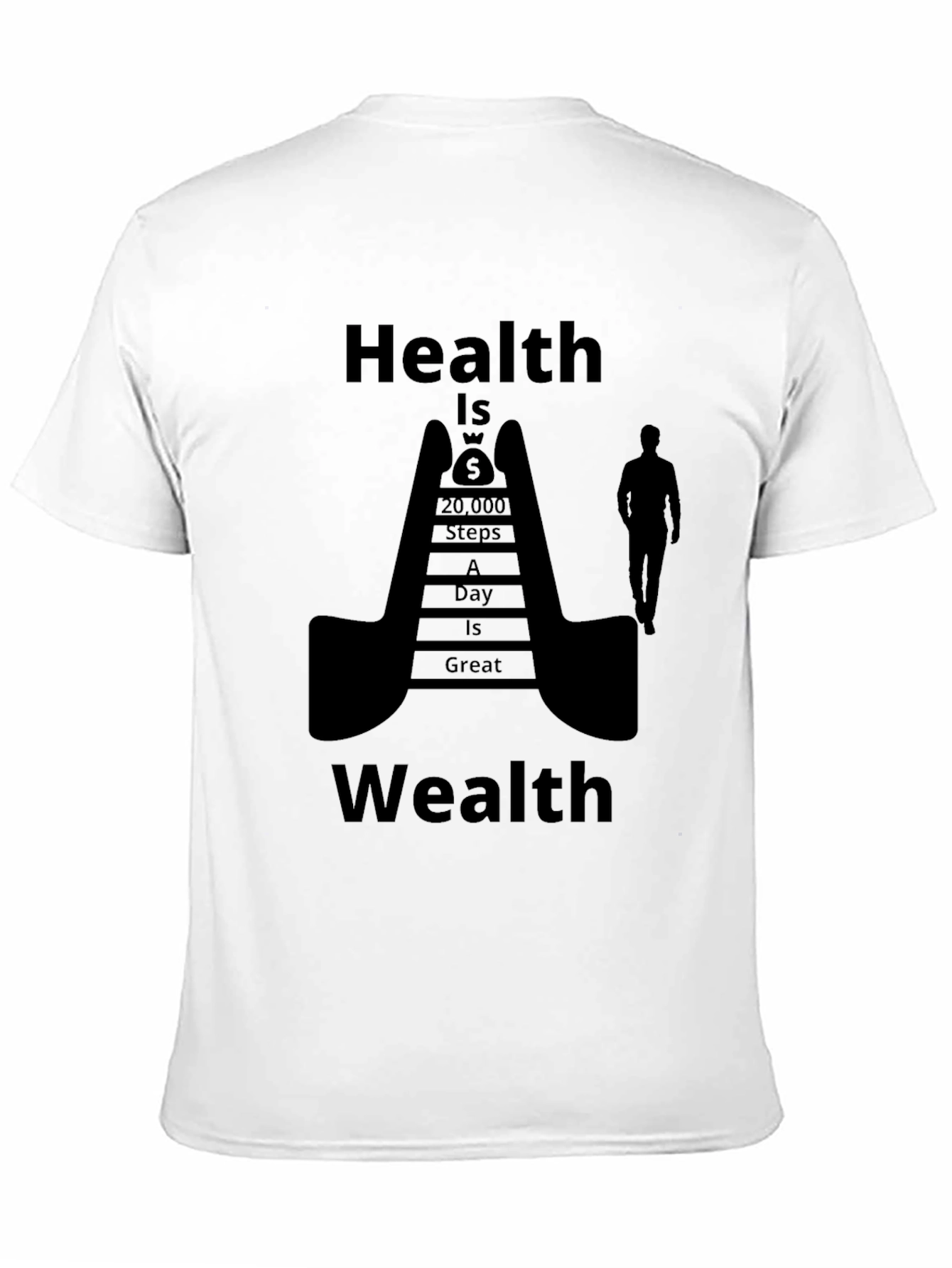 Health is Wealth Black Graphic T-Shirt