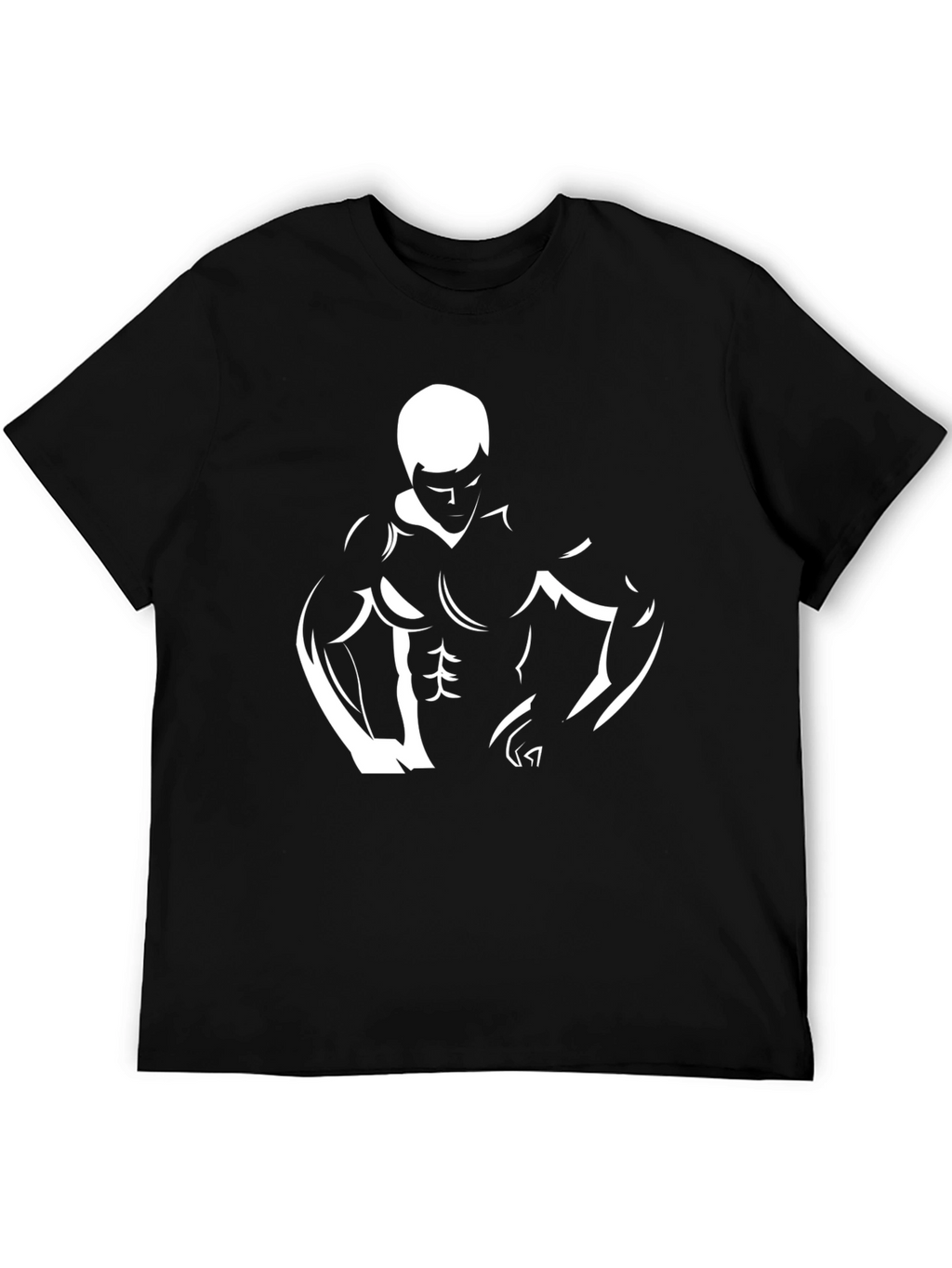 Mens Black Graphic Tee - Bodybuilder Design