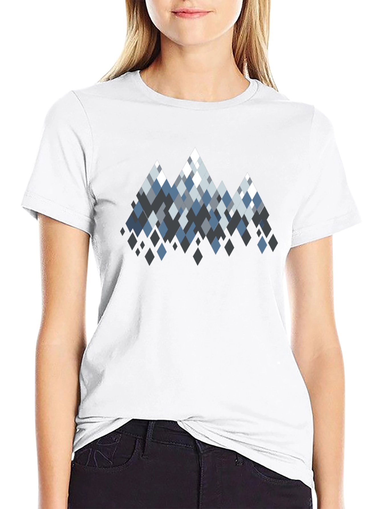 Geometric Mountain Peaks Graphic T-Shirt