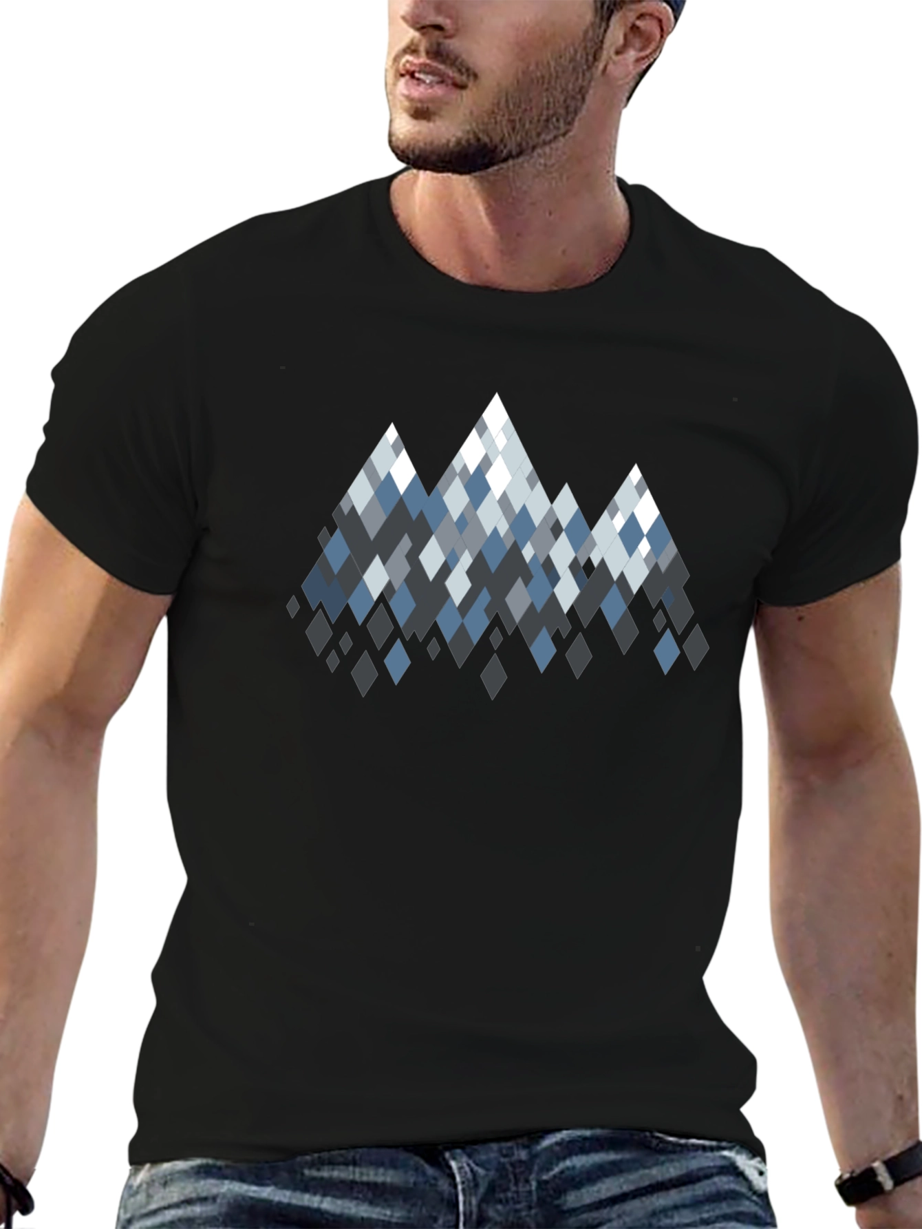 Geometric Mountain Peaks Graphic T-Shirt