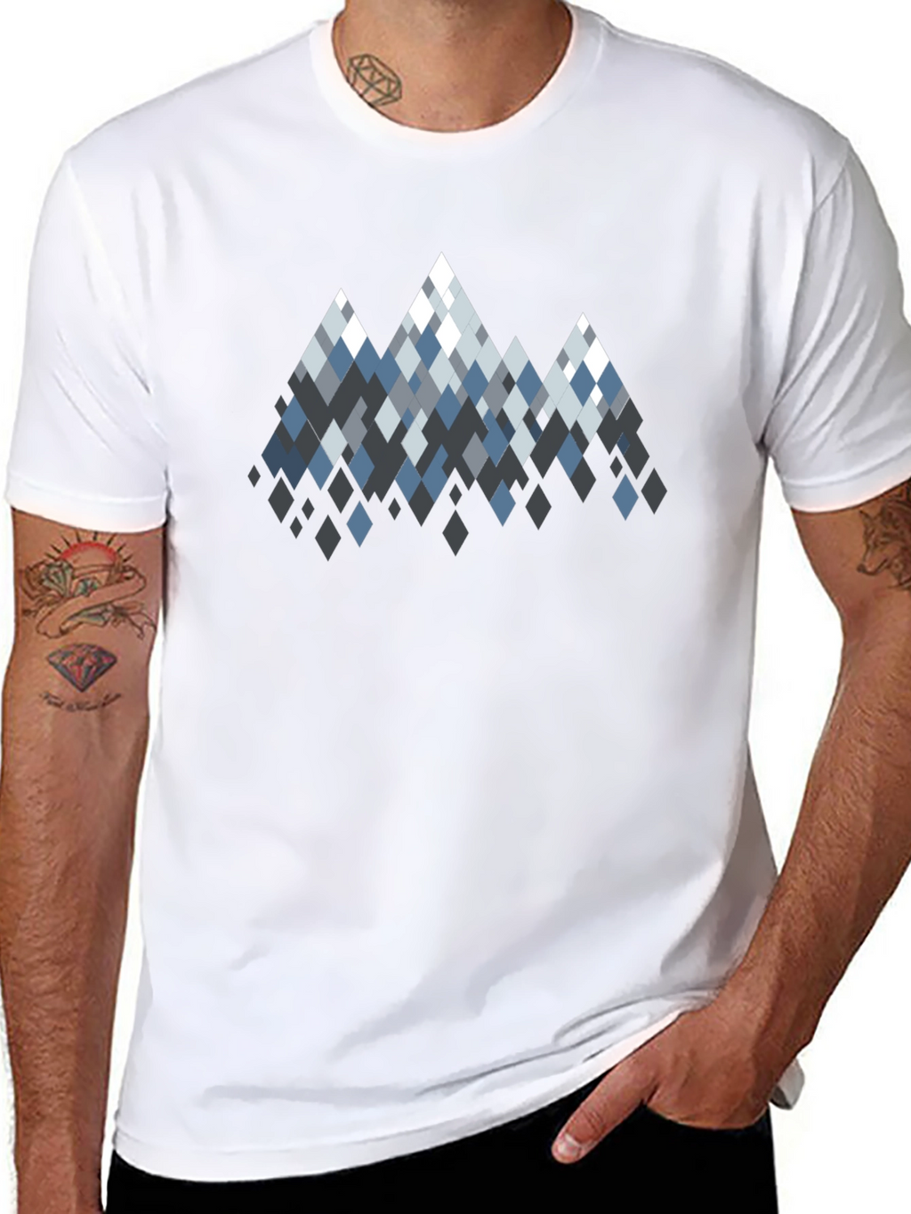 Geometric Mountain Peaks Graphic T-Shirt