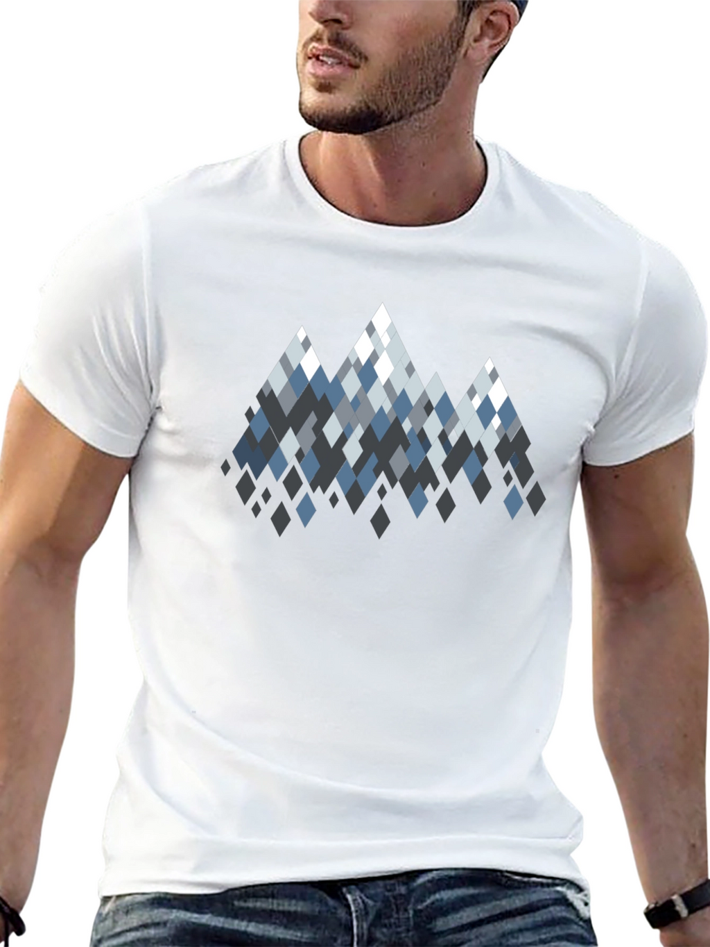 Geometric Mountain Peaks Graphic T-Shirt