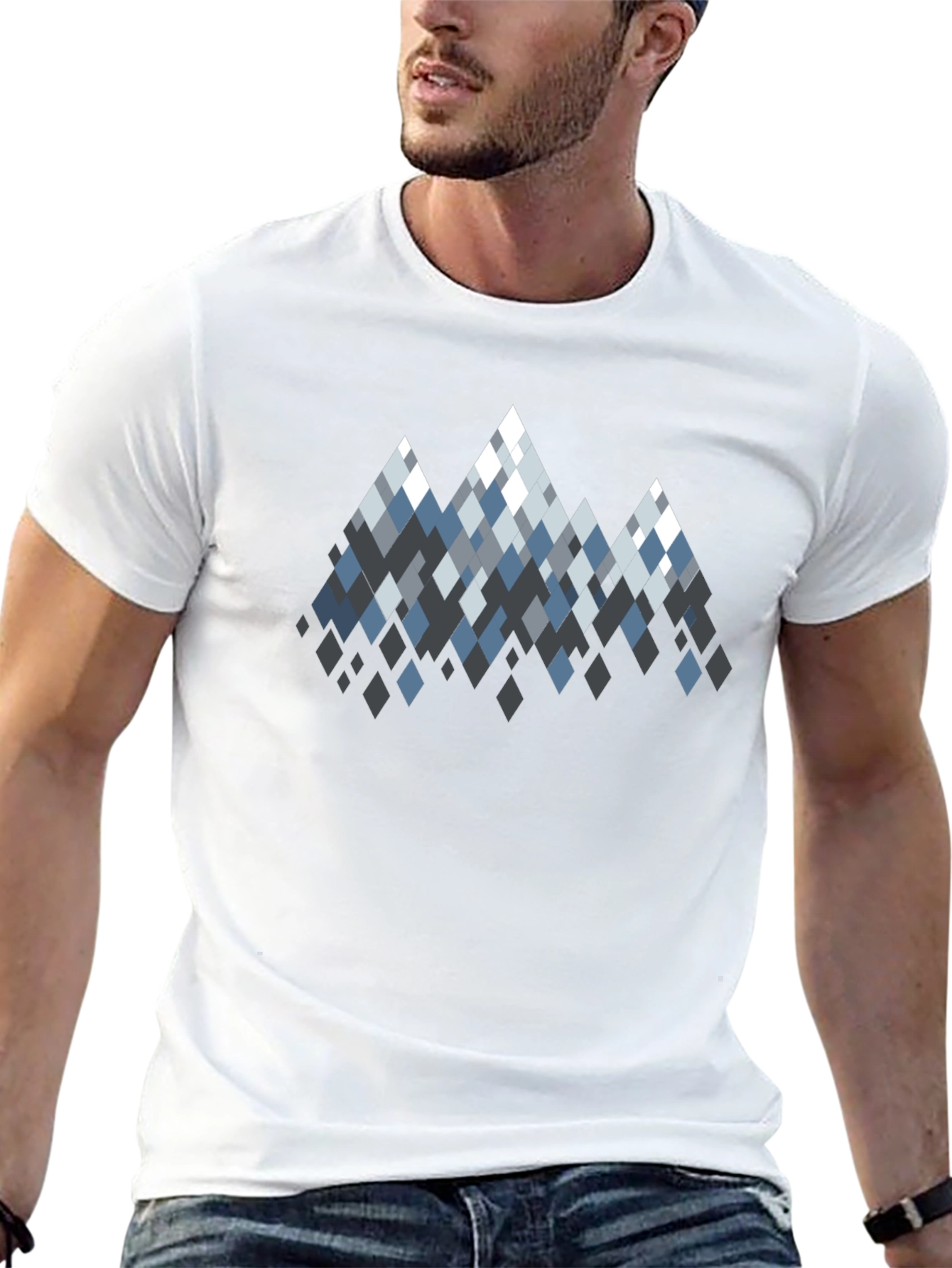 Geometric Mountain Peaks Graphic T-Shirt
