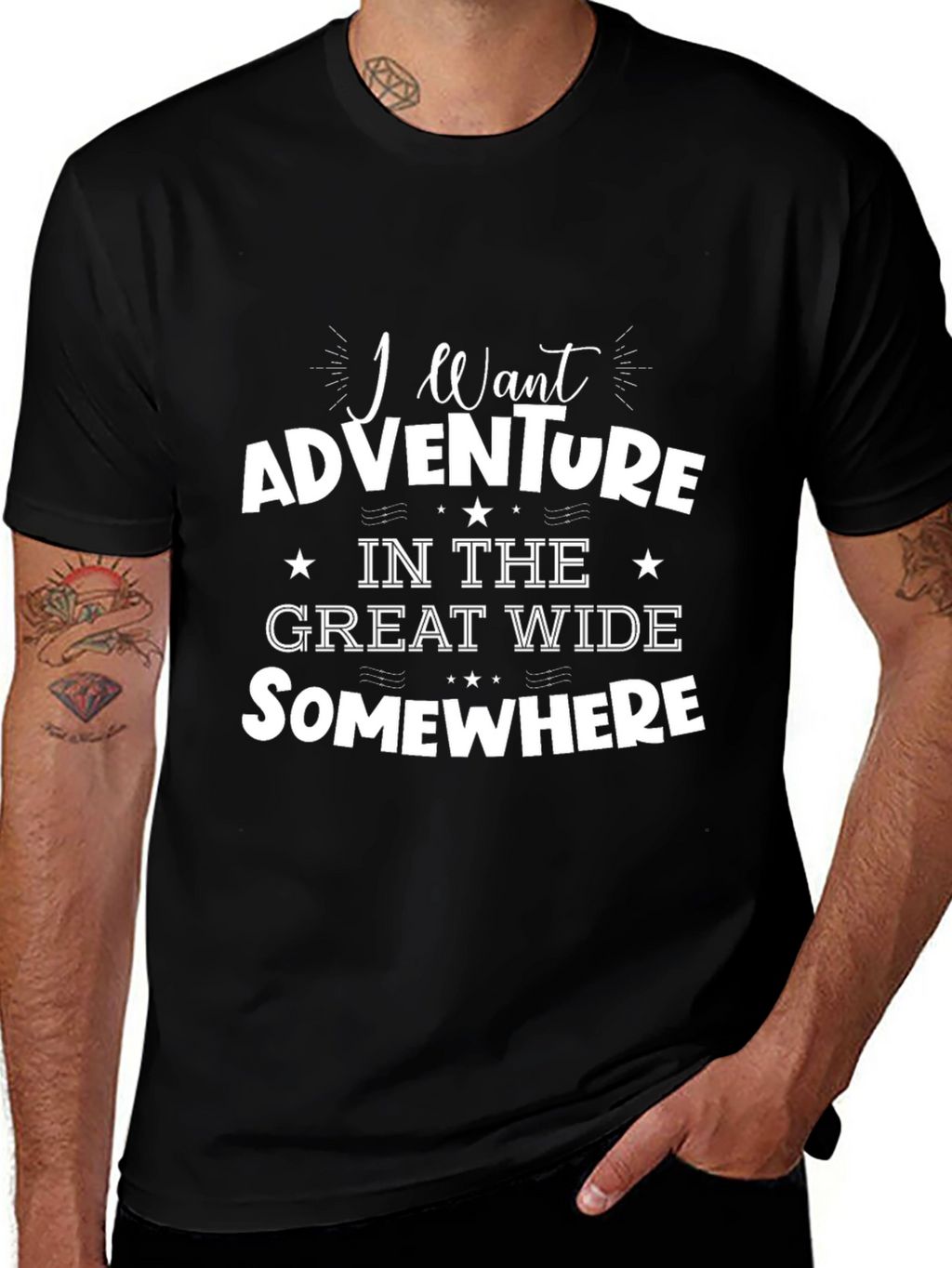 Adventure Seeker Black Graphic Tee