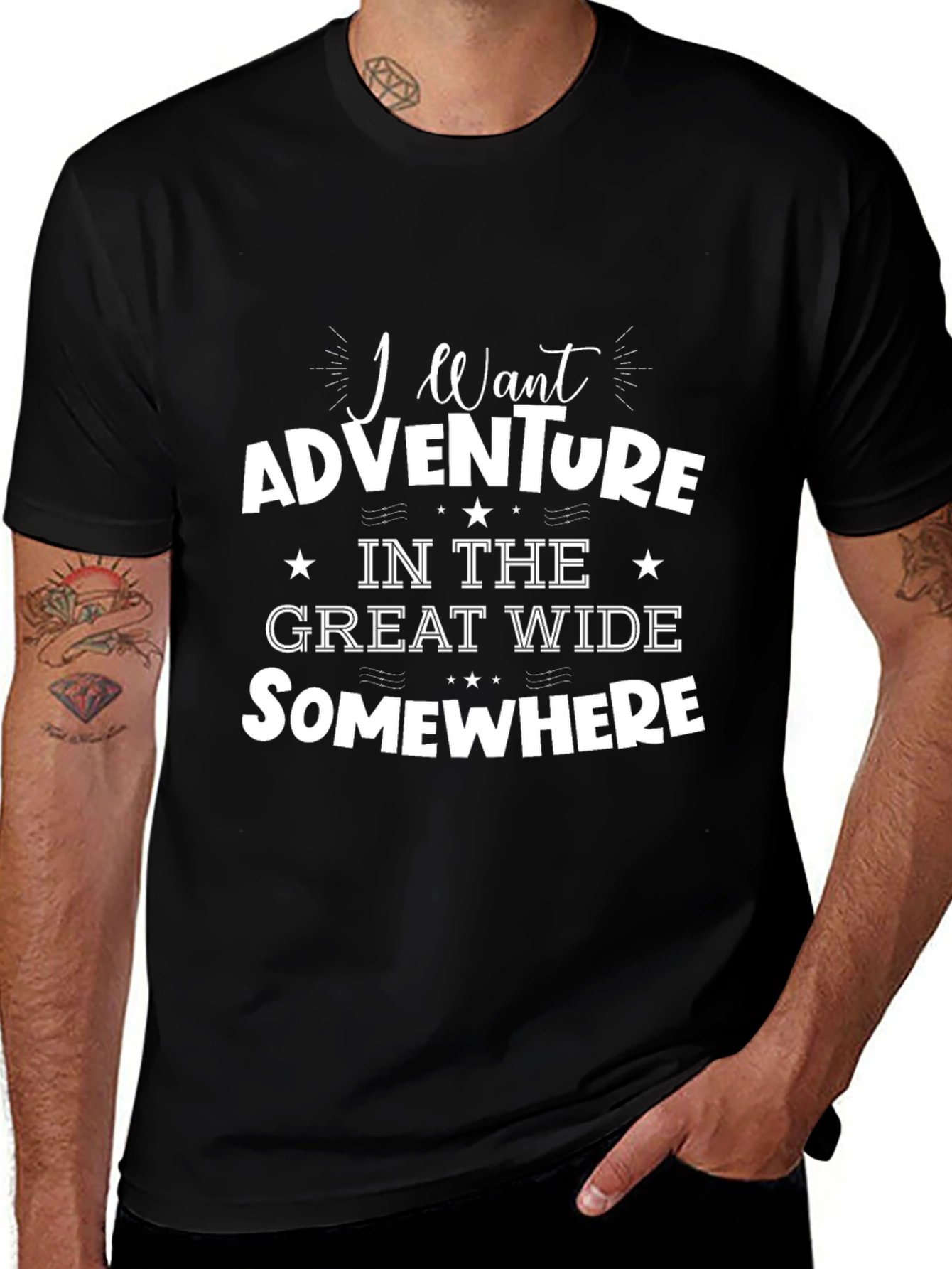 Adventure Seeker Black Graphic Tee