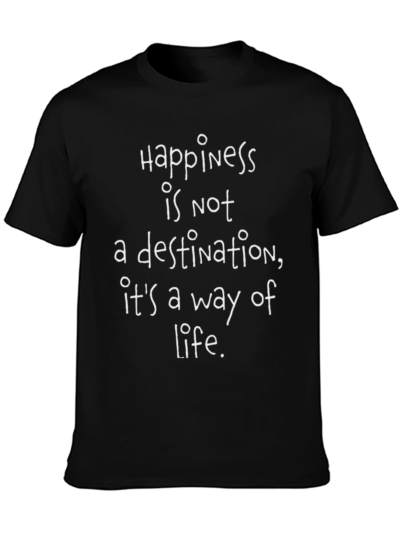 Happiness is a Way of Life Graphic Tee - Black