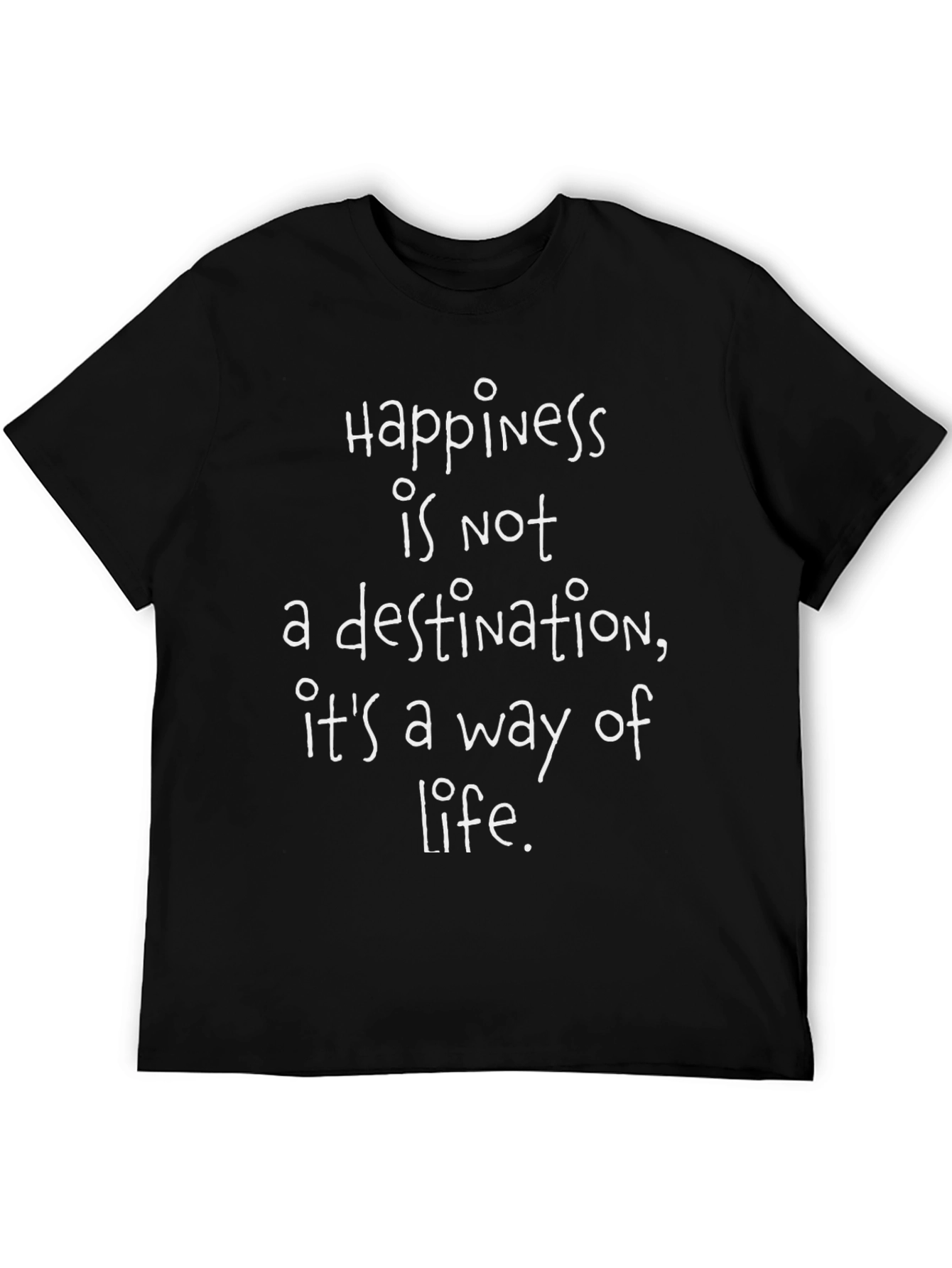 Happiness is a Way of Life Graphic Tee - Black