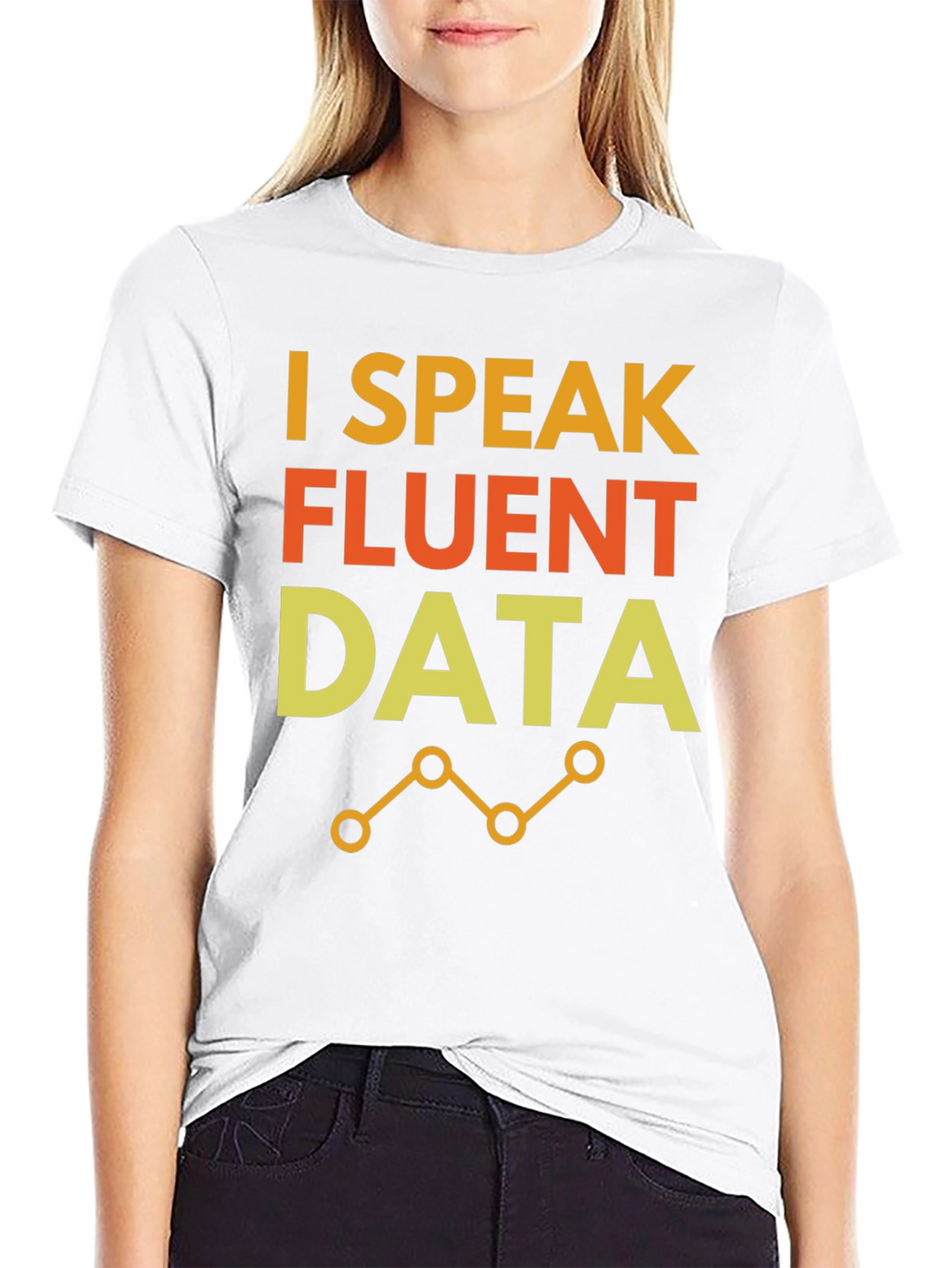 I Speak Fluent Data Black Graphic Tee
