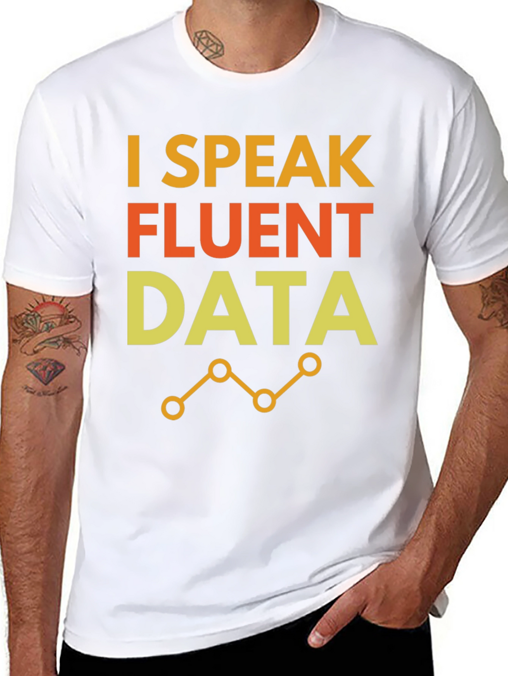 I Speak Fluent Data Black Graphic Tee