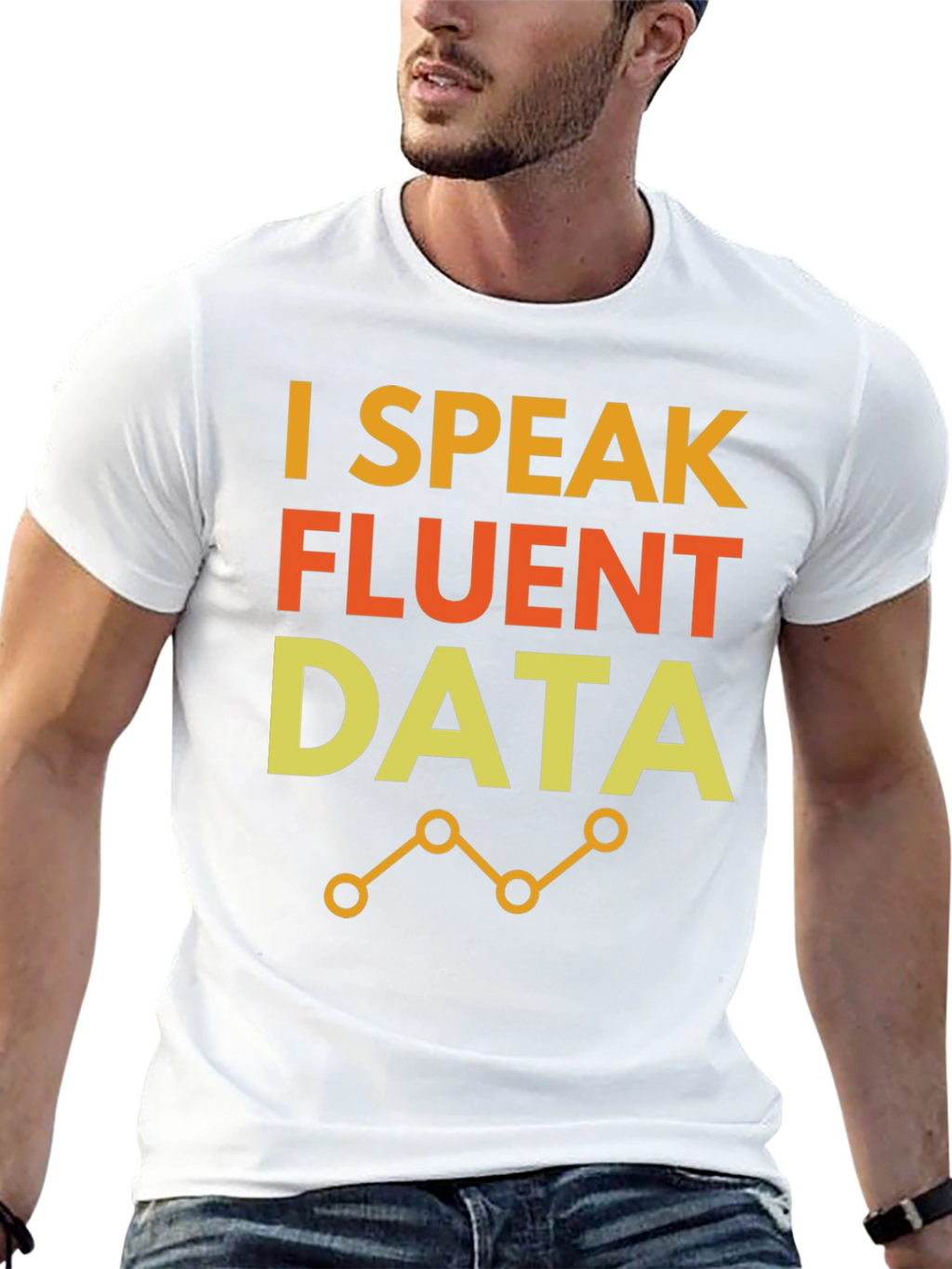 I Speak Fluent Data Black Graphic Tee