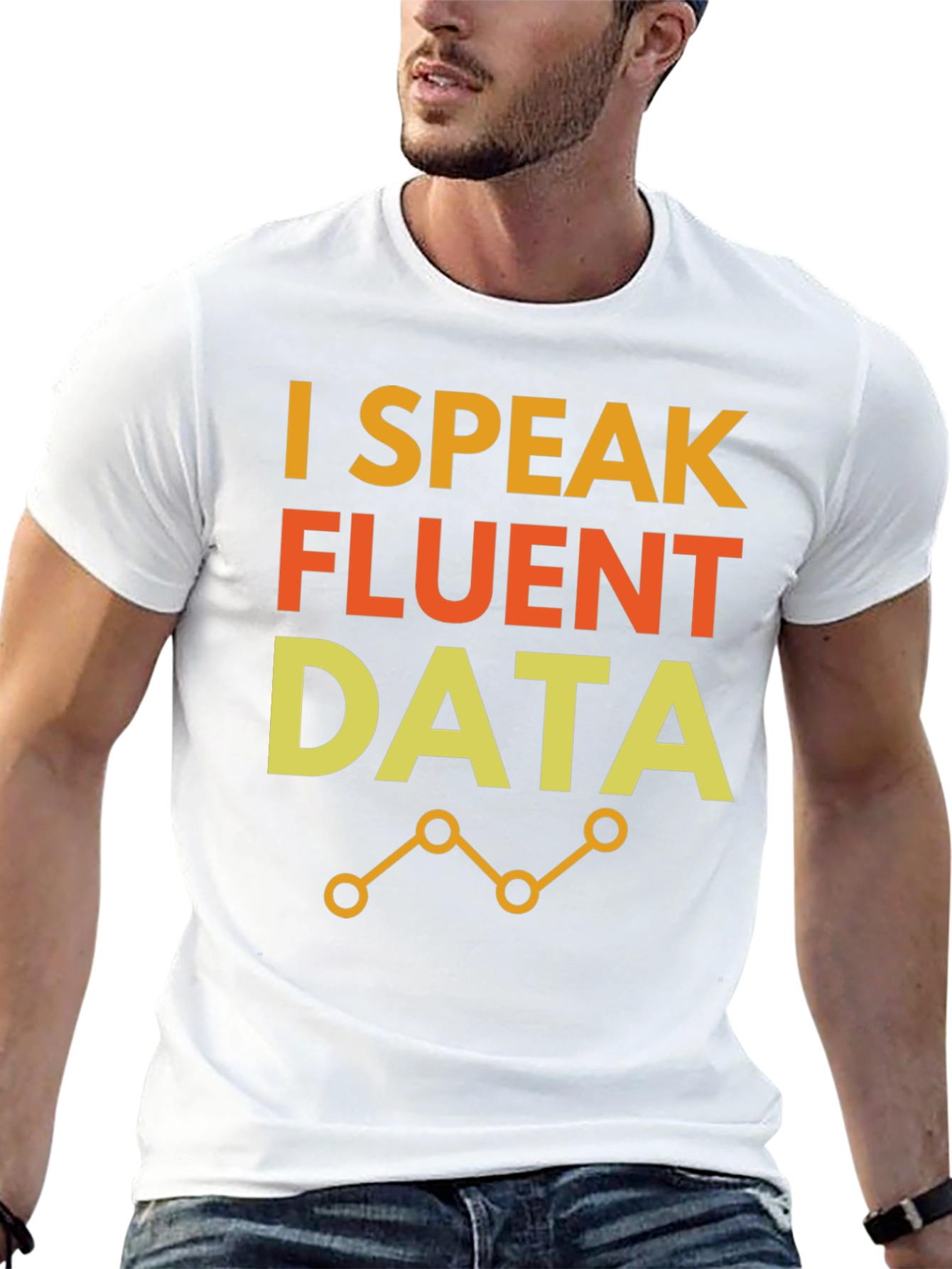 I Speak Fluent Data Black Graphic Tee