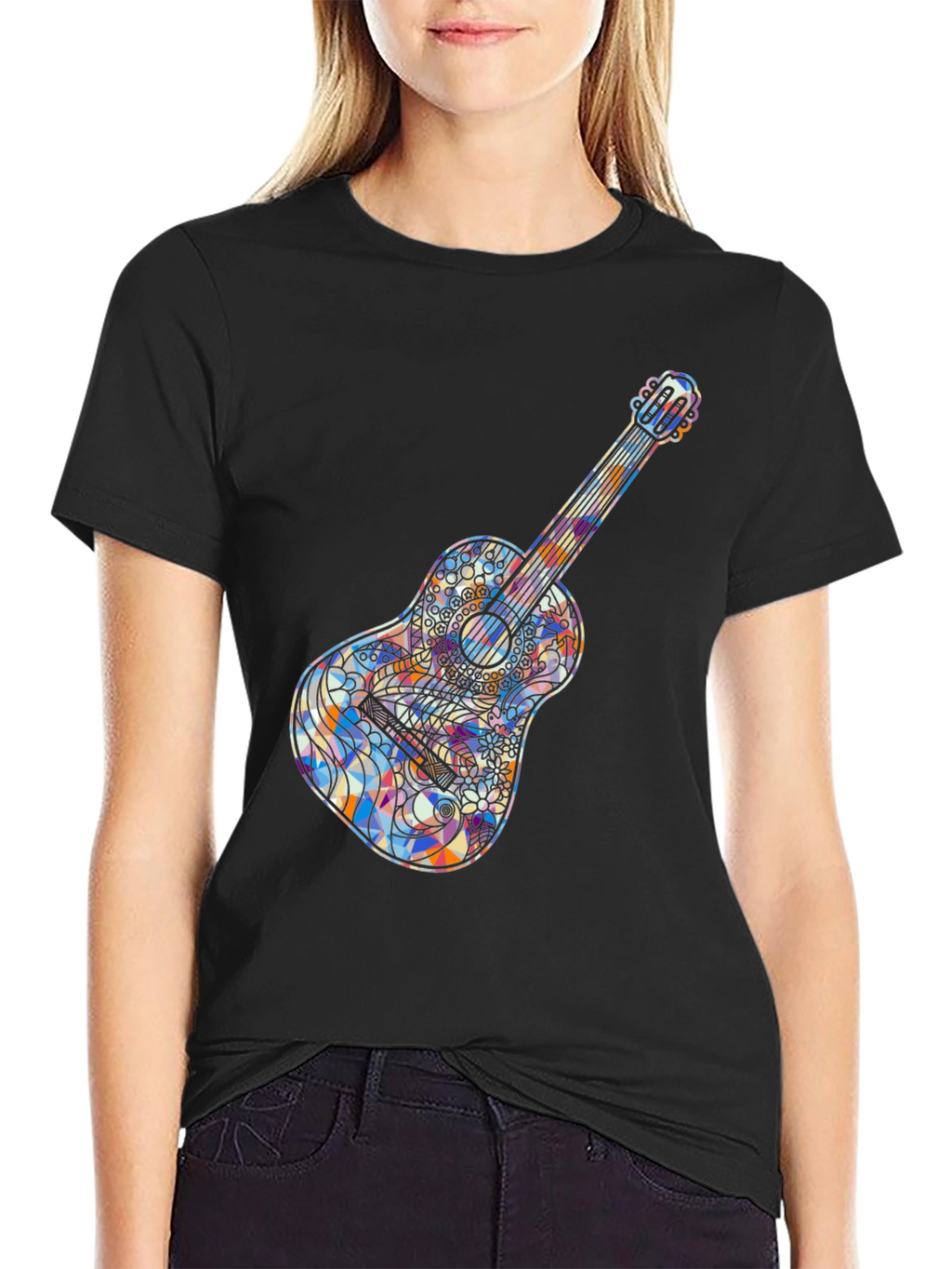 Guitar Graphic Black T-Shirt