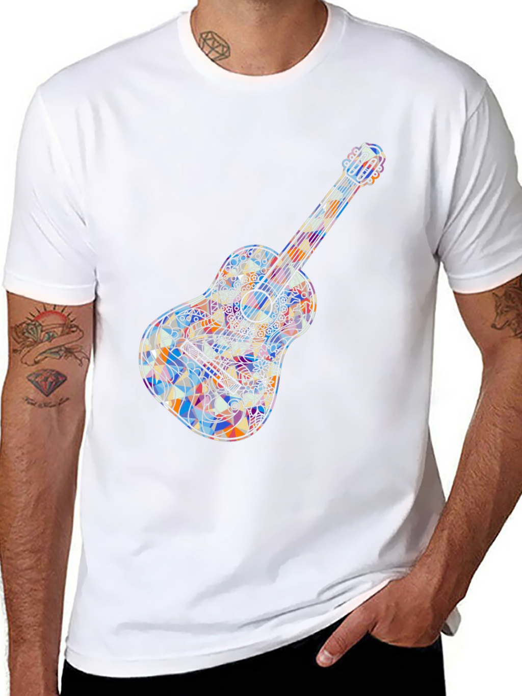 Guitar Graphic Black T-Shirt