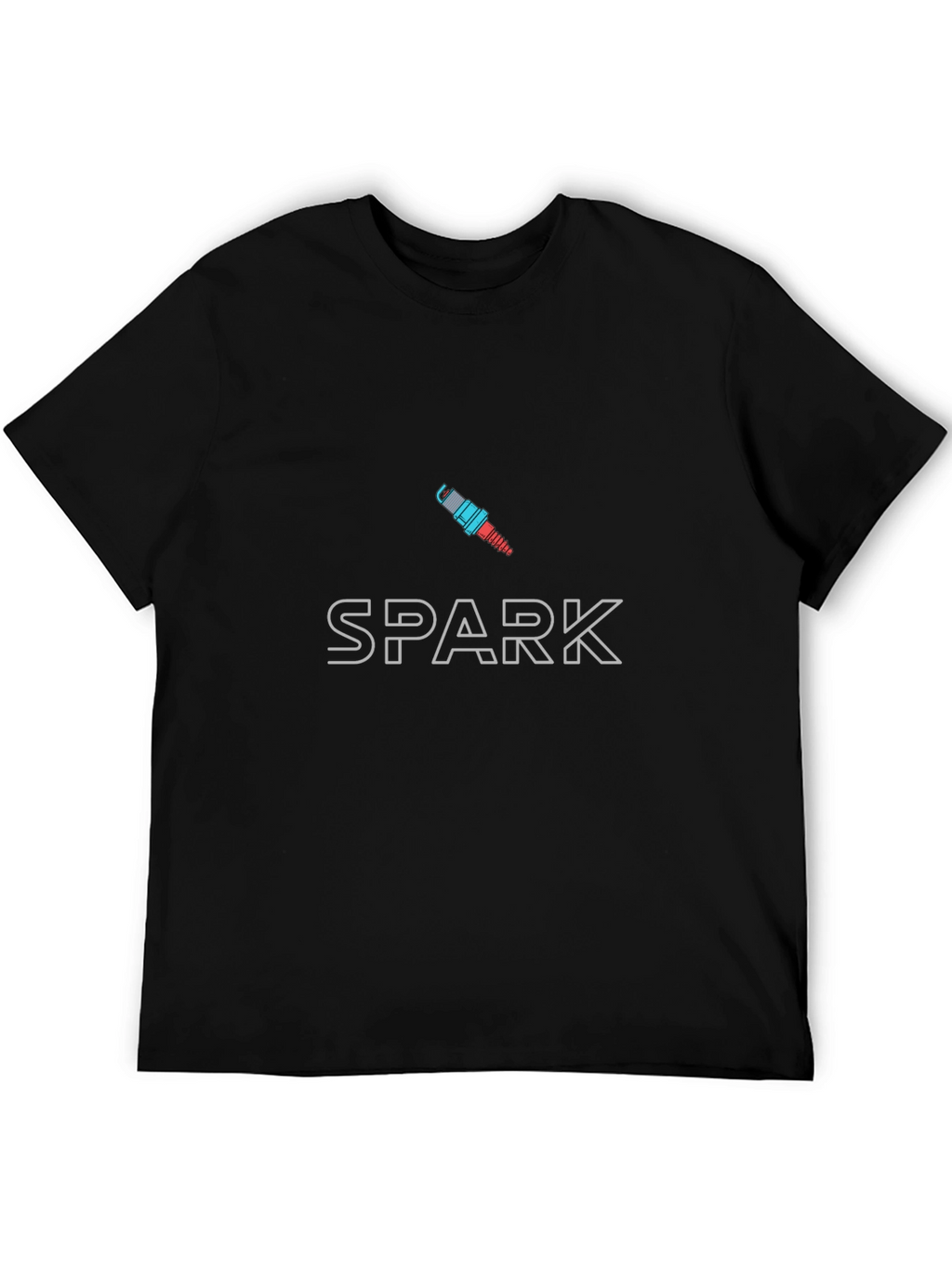Mens Black Spark Plug Graphic T-Shirt
