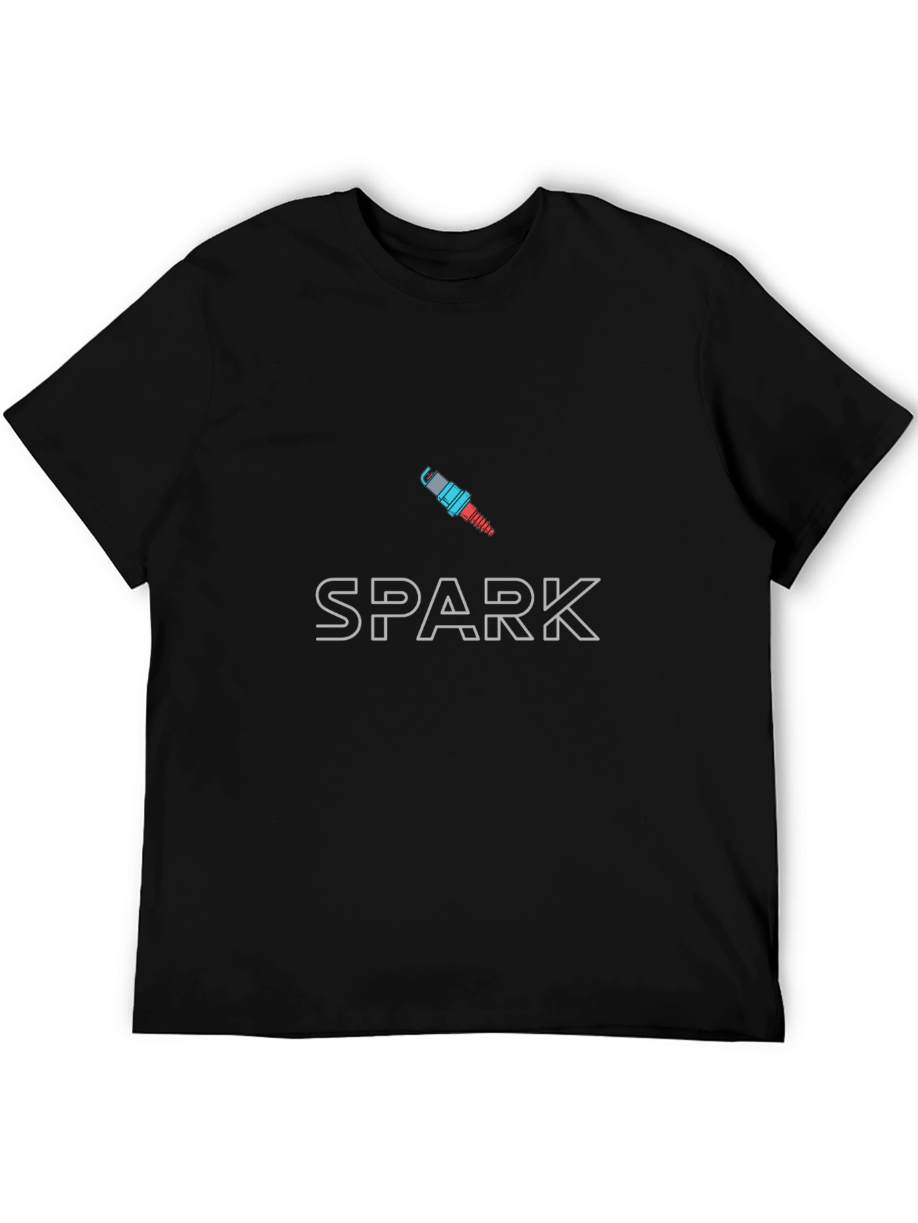 Mens Black Spark Plug Graphic T-Shirt