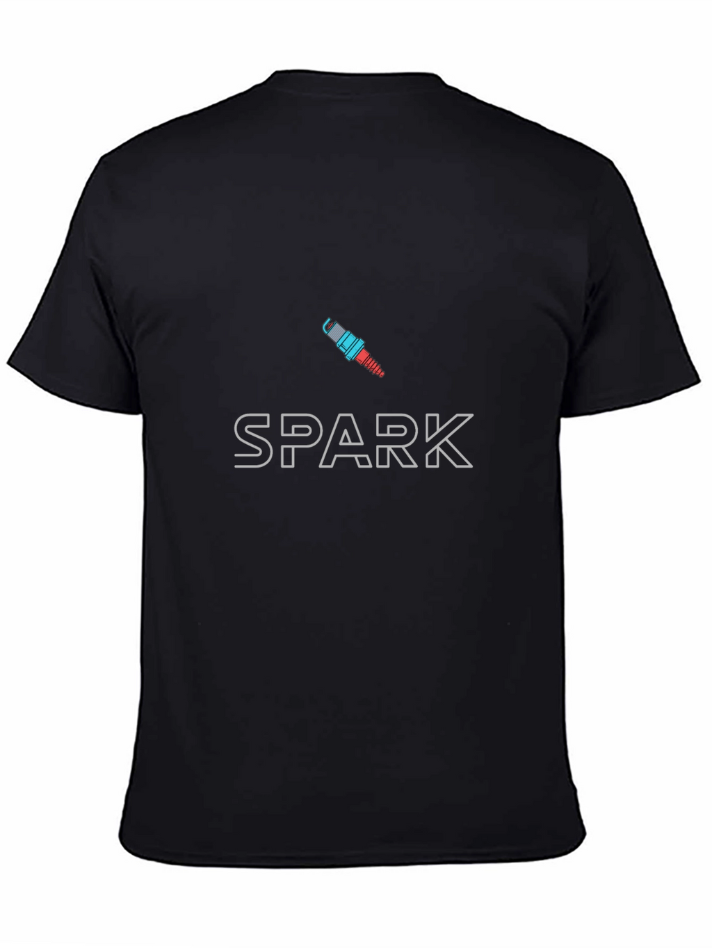 Mens Black Spark Plug Graphic T-Shirt