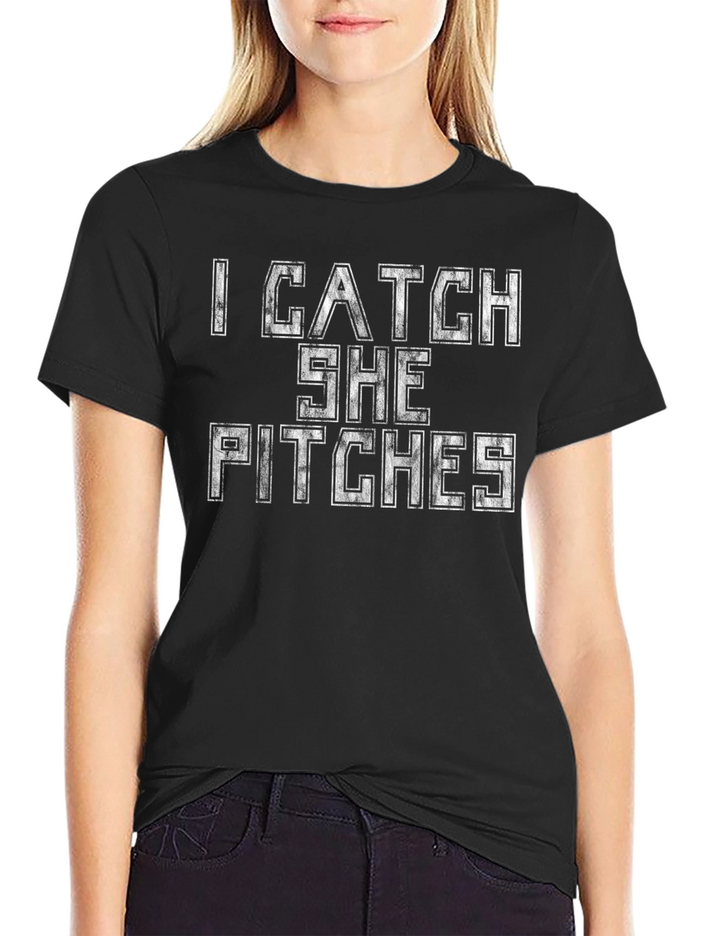 I Catch She Pitches Graphic T-Shirt