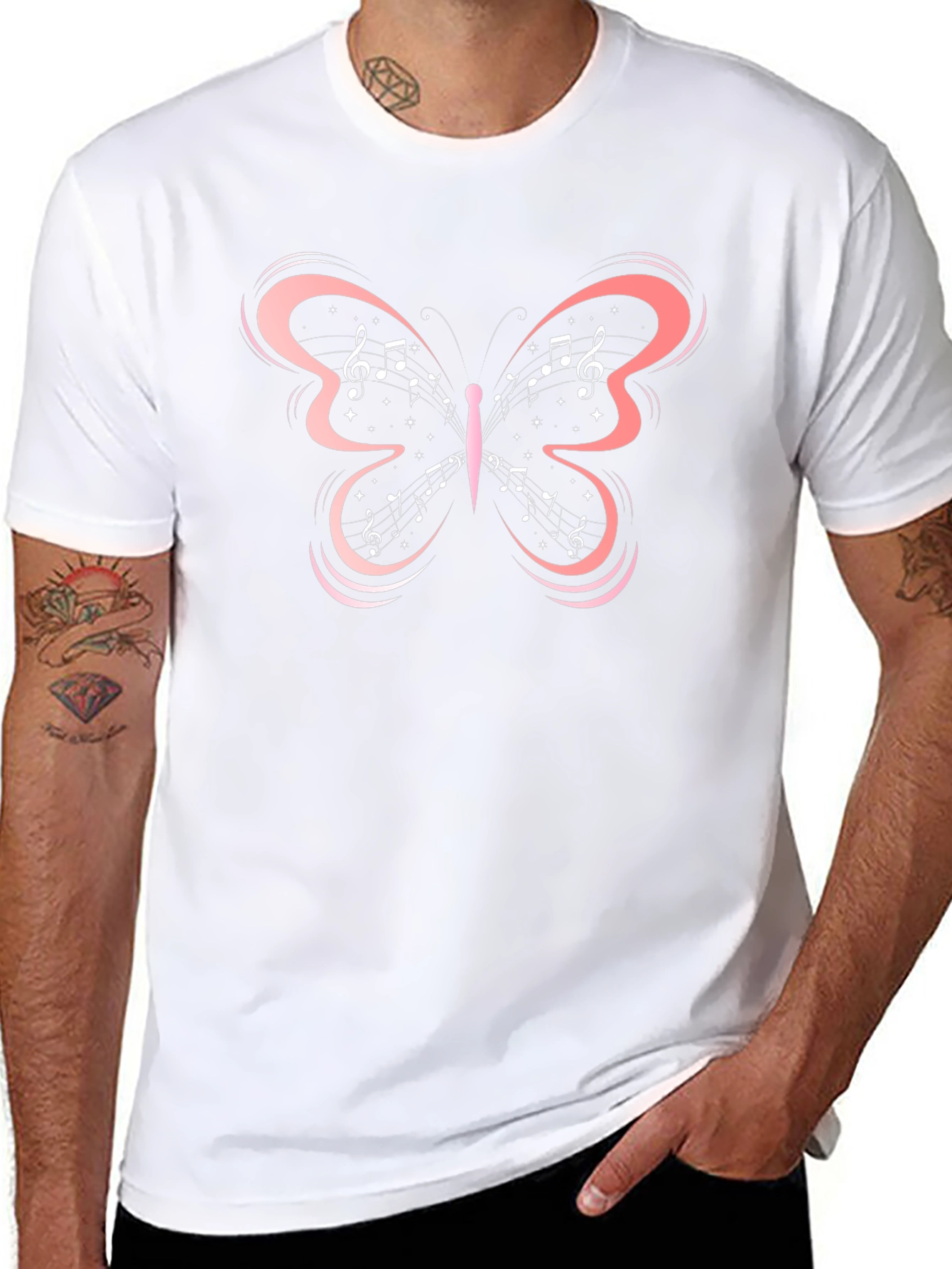 Music Note Butterfly Graphic Tee