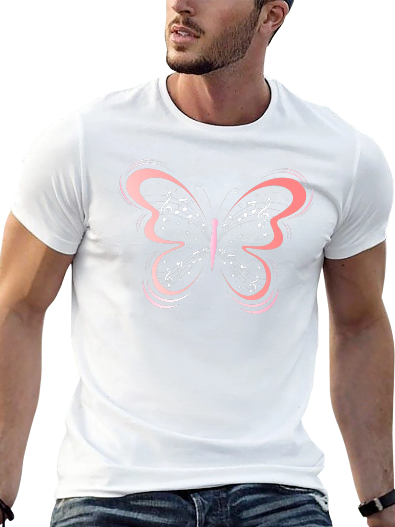 Music Note Butterfly Graphic Tee