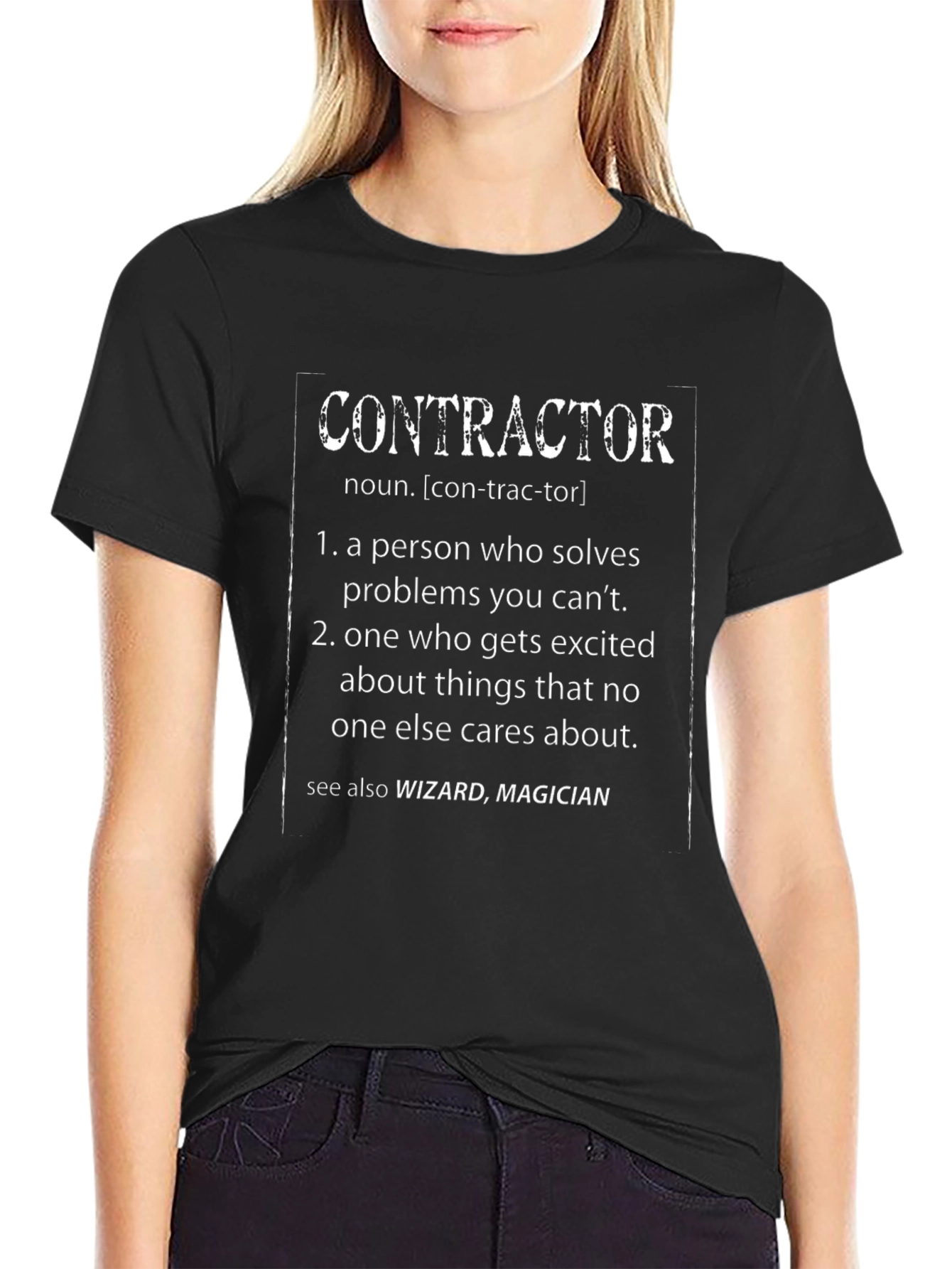 Contractor Definition T-Shirt - Funny Construction Worker Tee