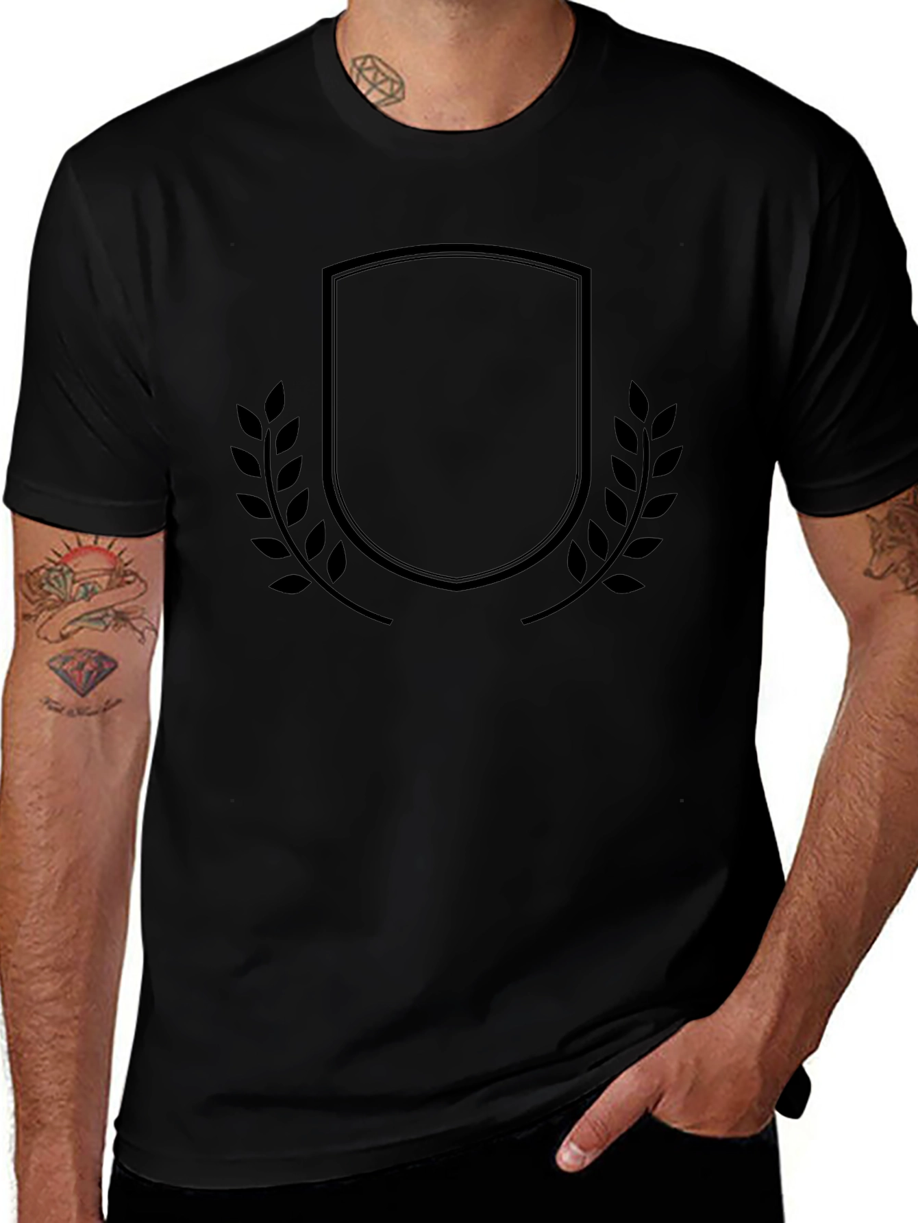 Black Crest Graphic Tee - Stylish Casual Wear
