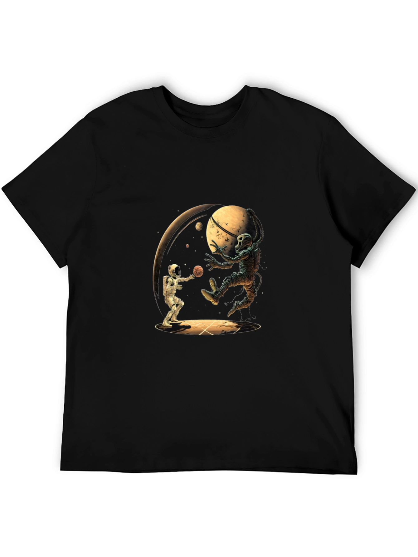 Astronaut Basketball Graphic Tee - Cool Space Design