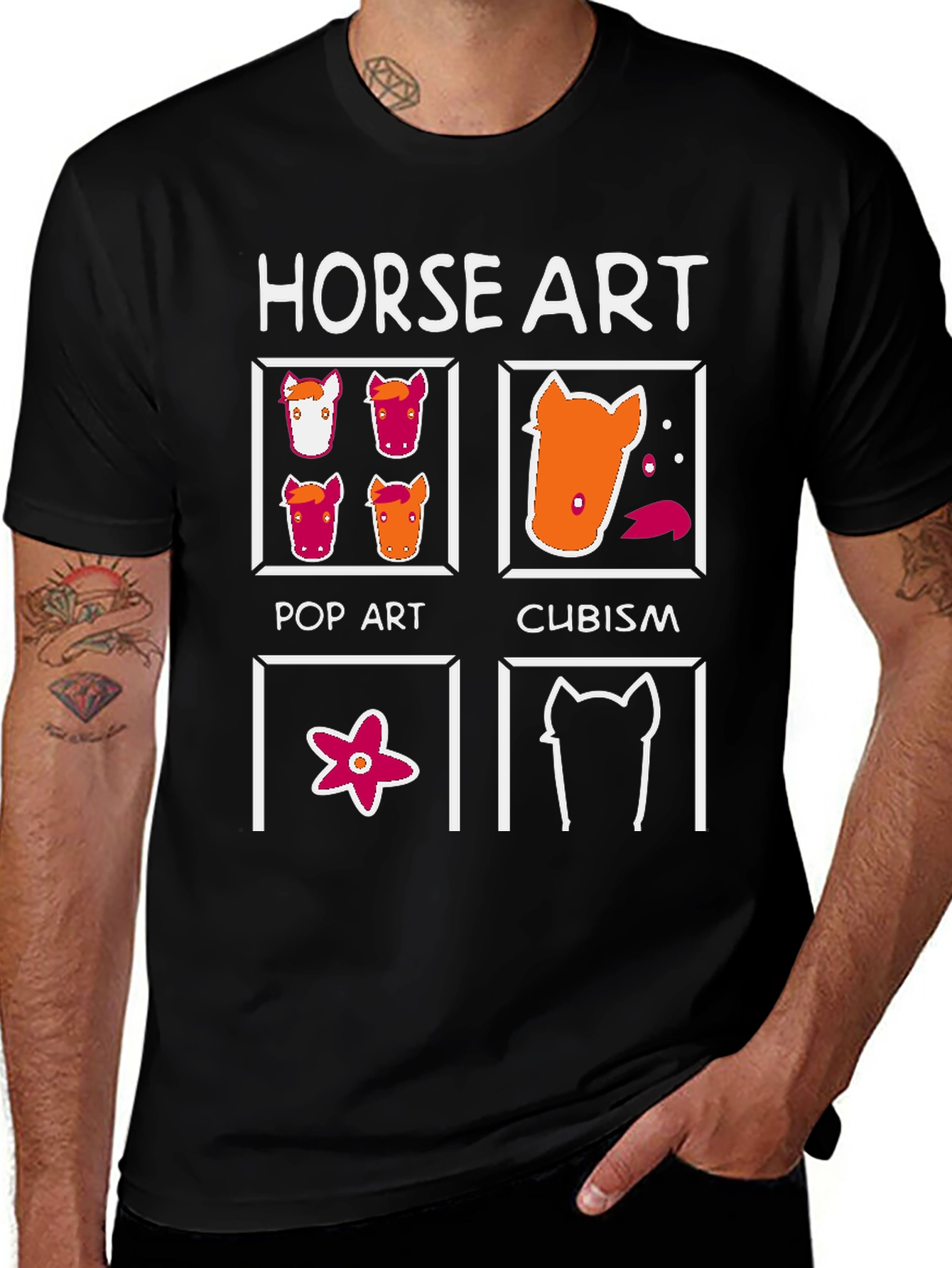 Horse Art T-Shirt: Pop Art Cubism & More