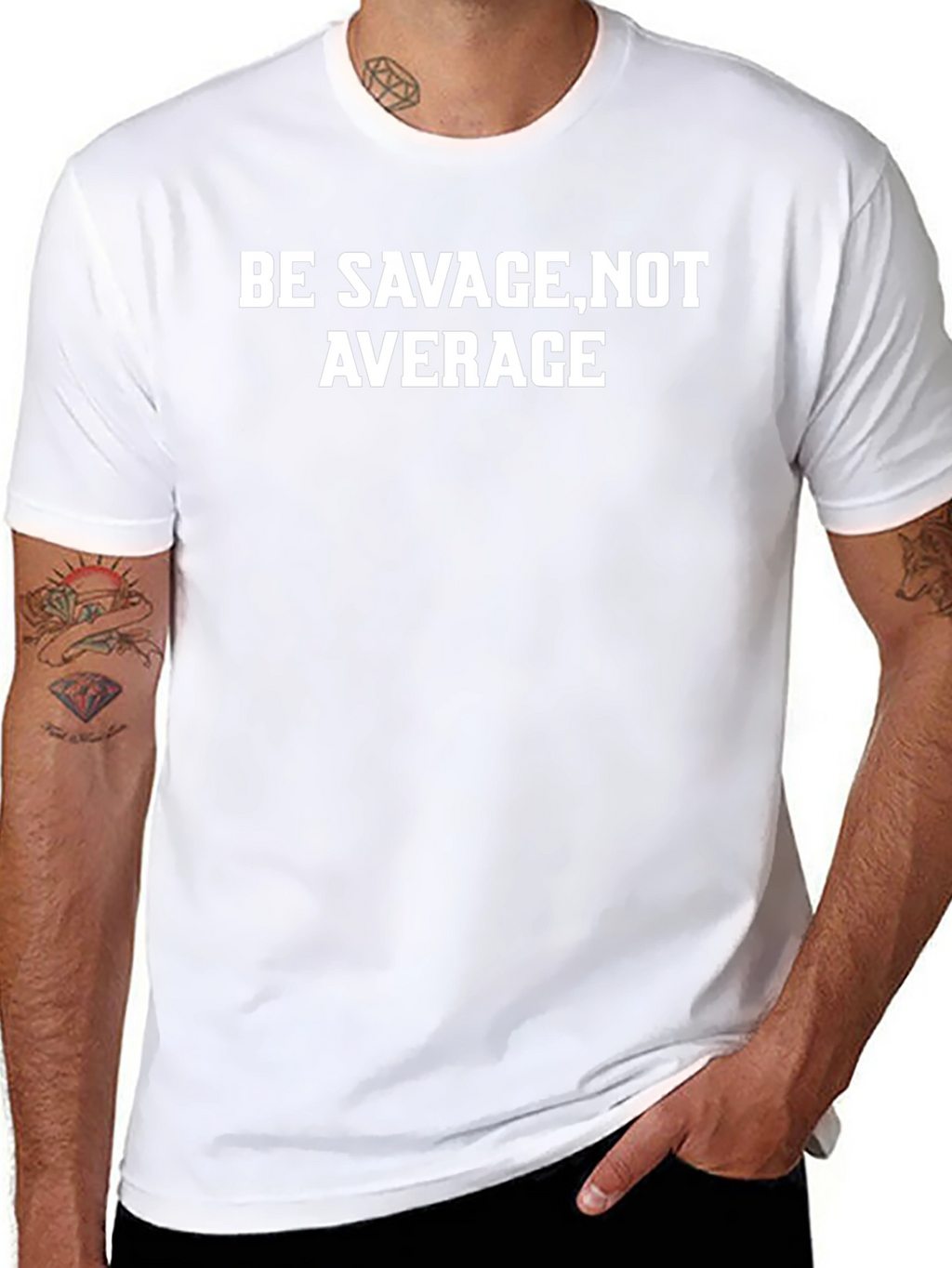 Be Savage Not Average Black Graphic Tee
