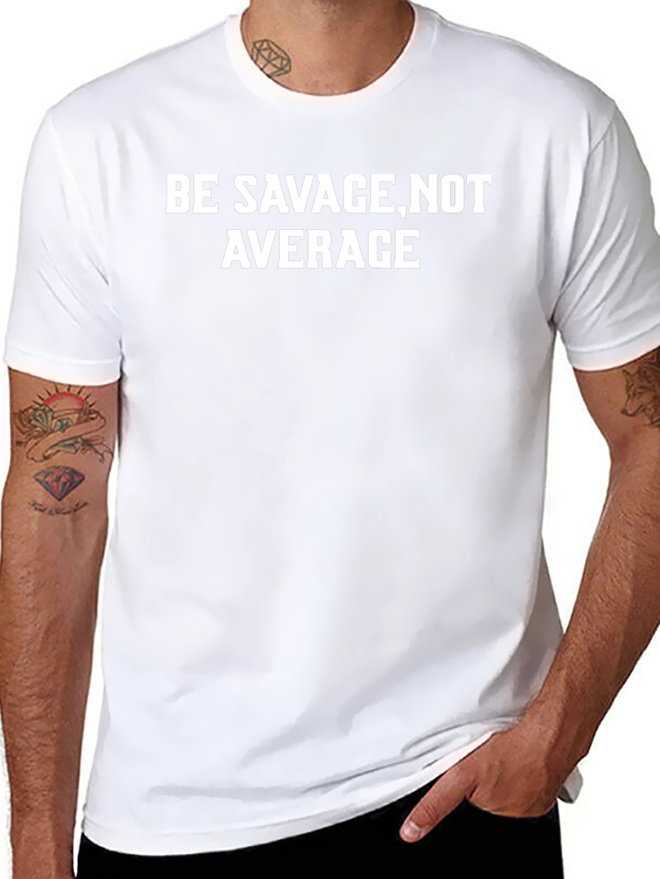 Be Savage Not Average Black Graphic Tee