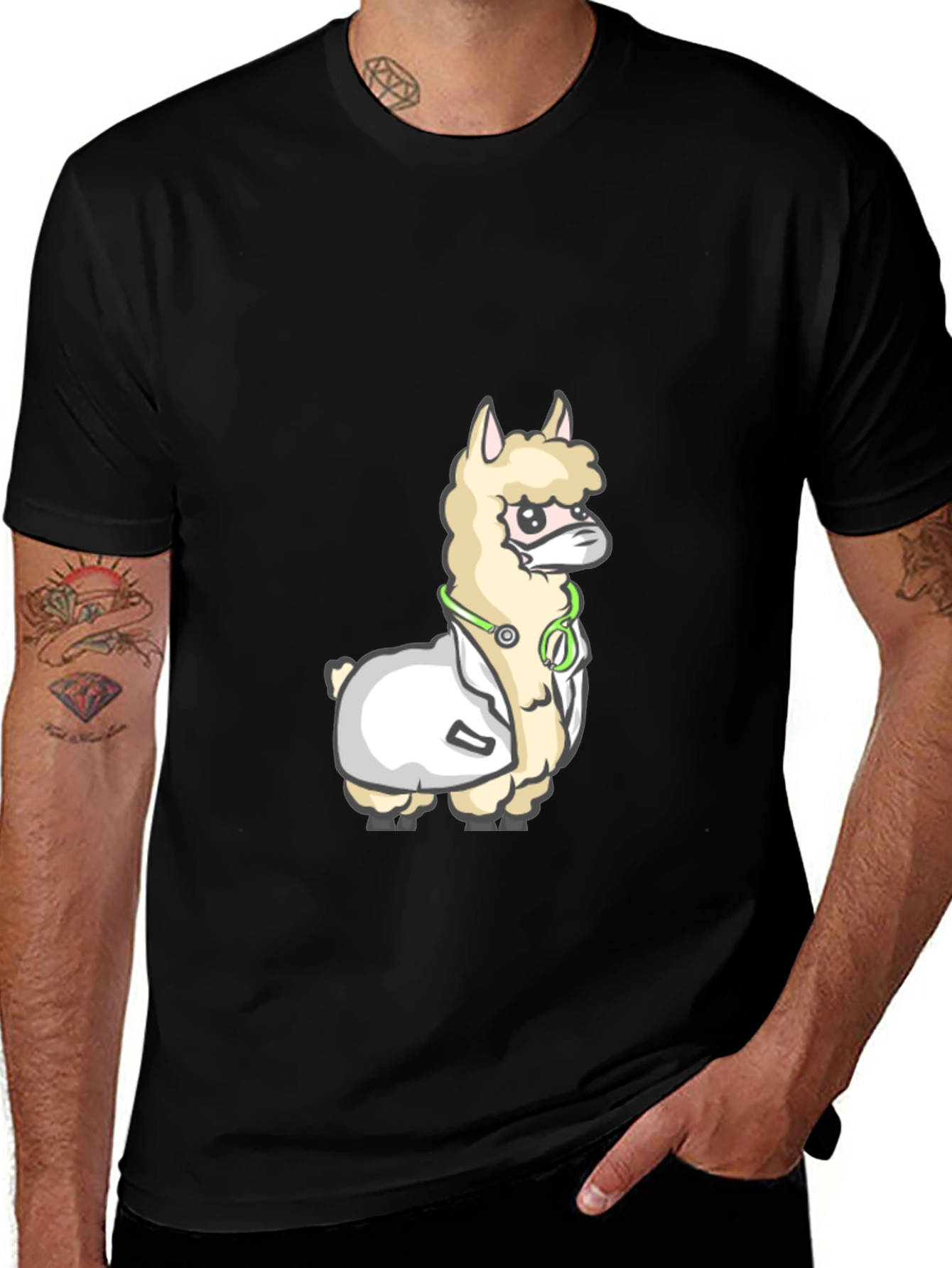 Llama Doctor T-Shirt - Funny Animal Graphic Tee