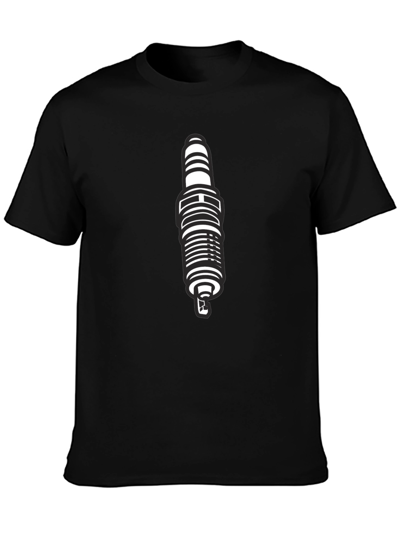Black Spark Plug Graphic T-Shirt for Men
