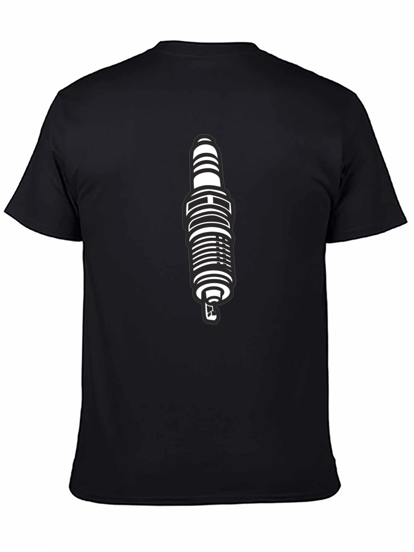Black Spark Plug Graphic T-Shirt for Men