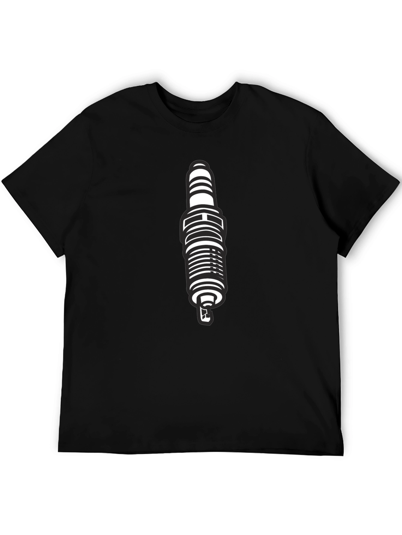 Black Spark Plug Graphic T-Shirt for Men