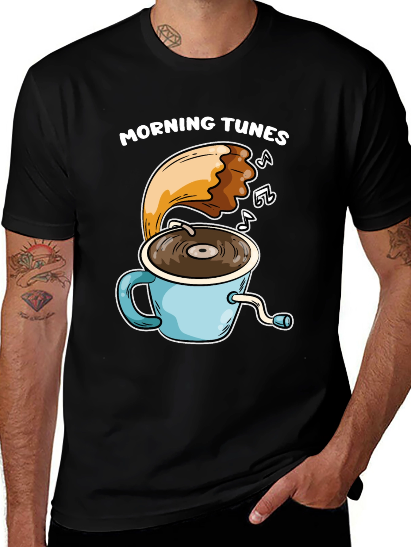 Morning Tunes T-Shirt - Coffee and Music