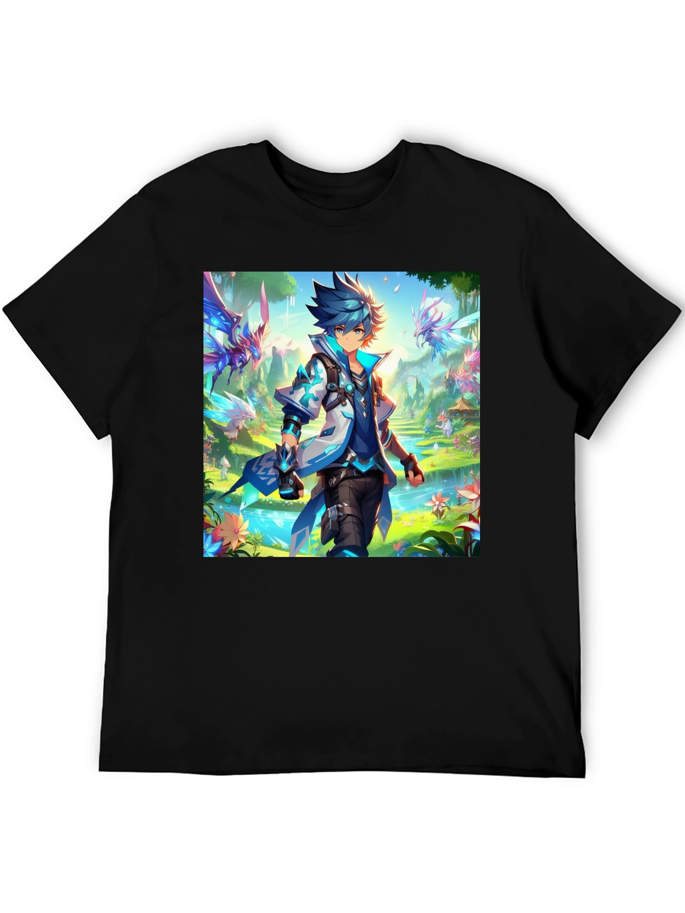 Anime Character Graphic Black T-Shirt