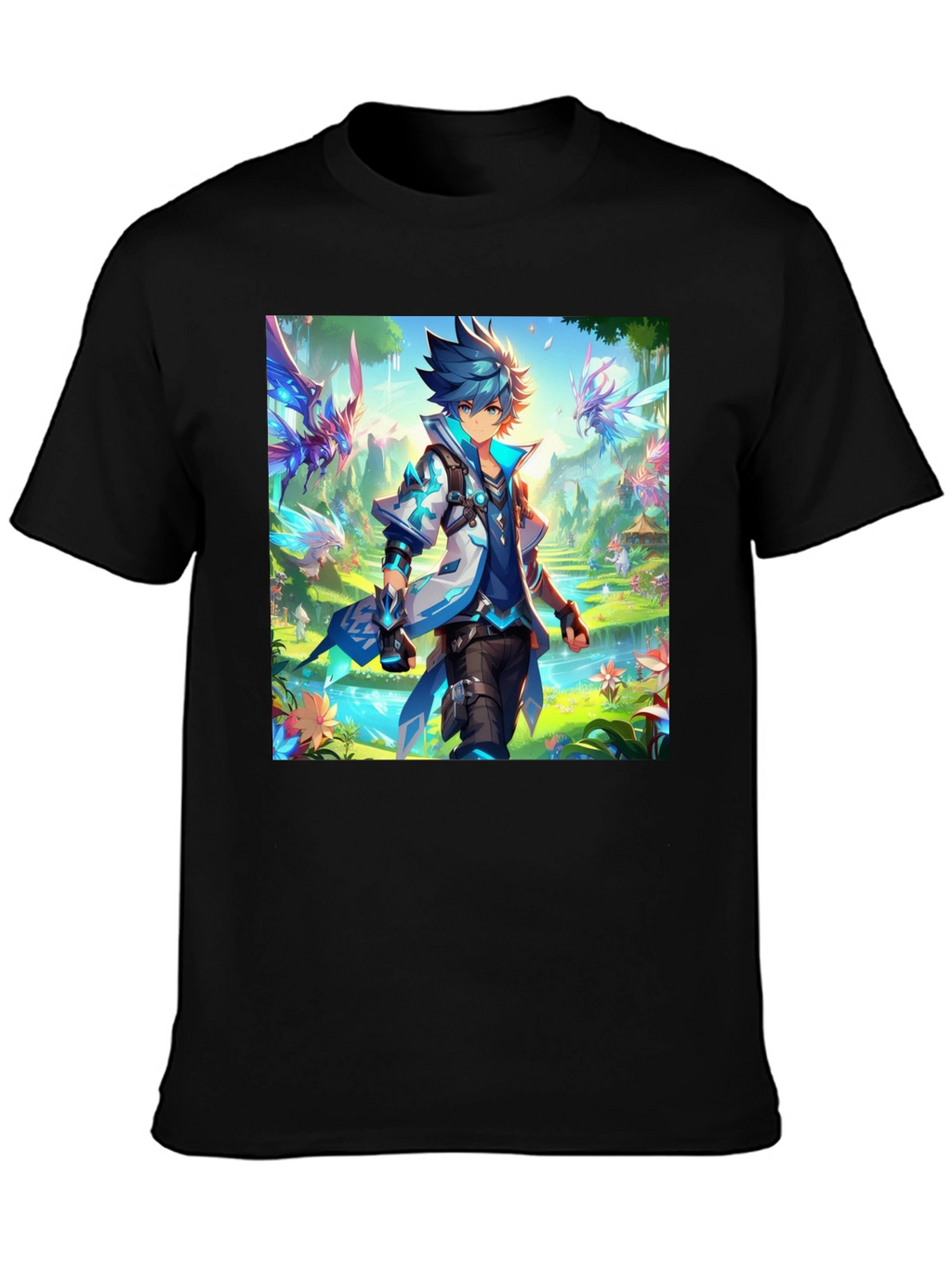 Anime Character Graphic Black T-Shirt