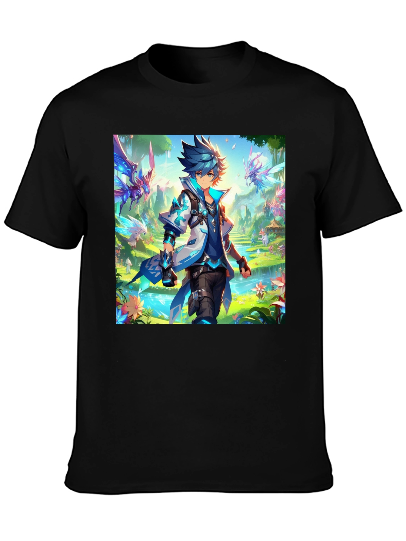 Anime Character Graphic Black T-Shirt